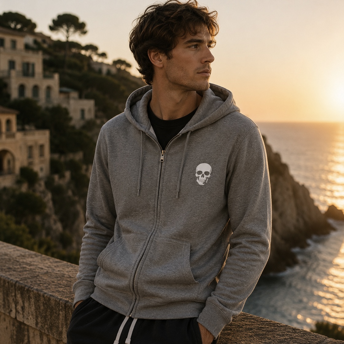 Your Mind Is Your Own Full-Zip Hoodie — Skull Accent