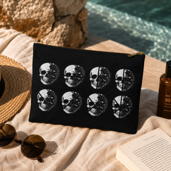 Skull Moon Phases Accessory Pouch