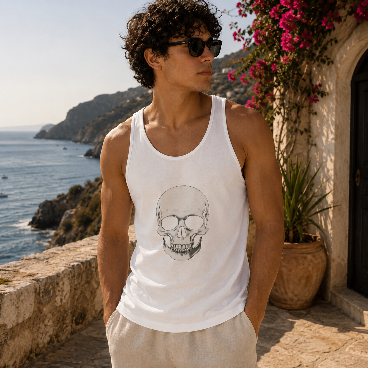 Skull Graphic Tank Top — Minimal