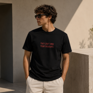 Skull & Quote Crop Tee — 'They Can't Own Your Thoughts' Women's Baby T-Shirt