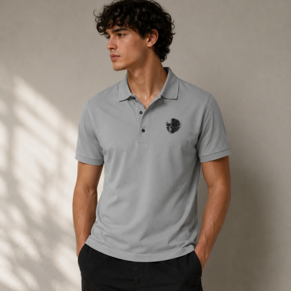 Embroidered Heart Skull Polo