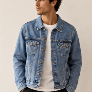 Denim Jacket — White Skull Back Graphic
