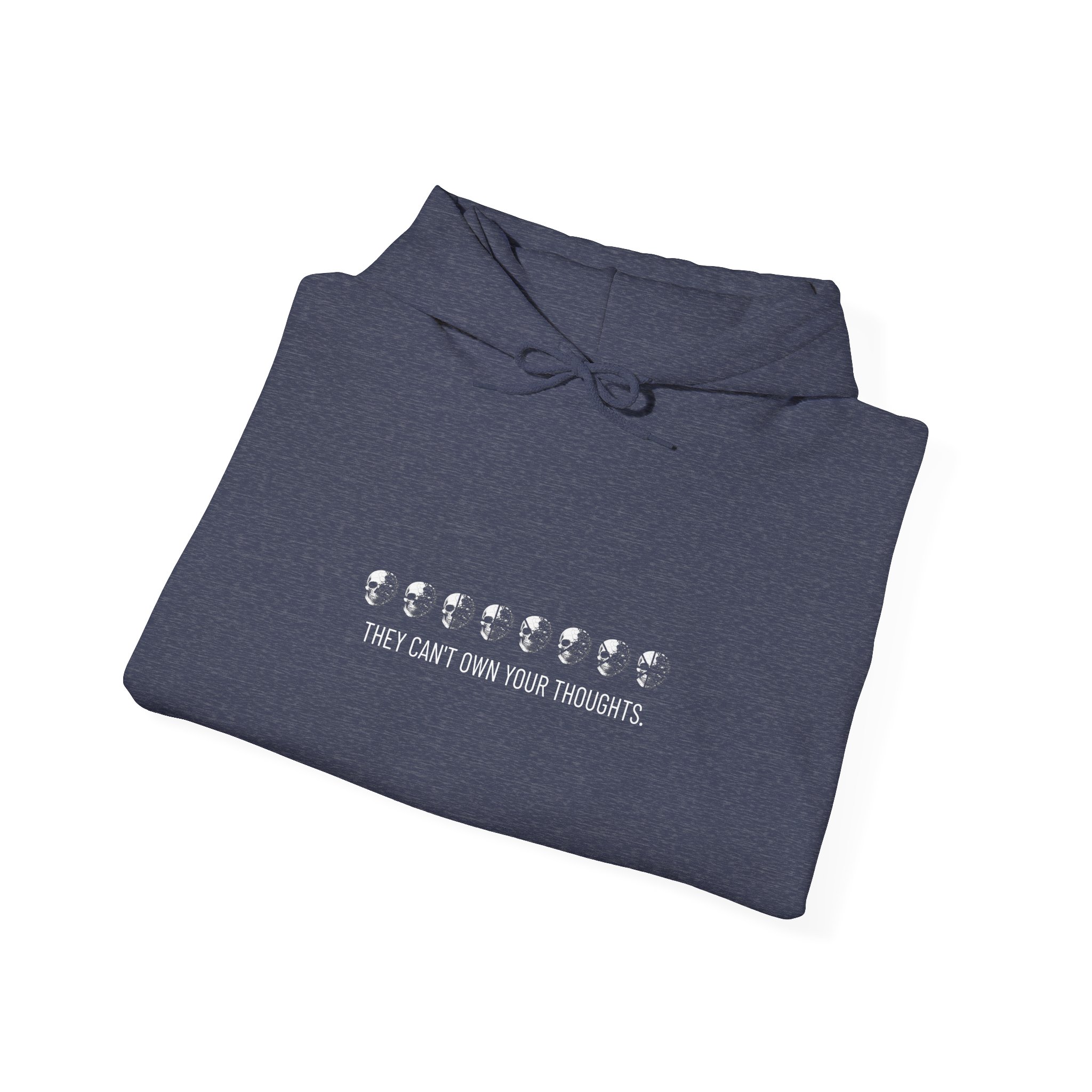 Hoodie — "They Can't Own Your Thoughts" Gothic Skull Graphic Hoodie - Image 21