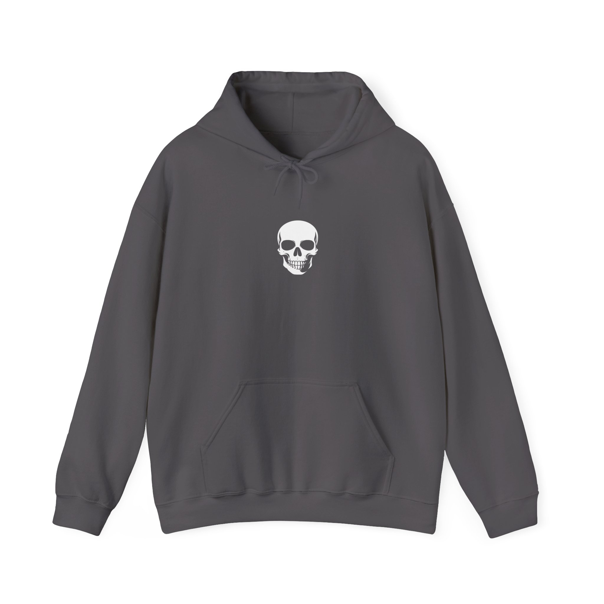 Minimal Skull Hoodie — Subtle White Skull Chest Design - Image 34