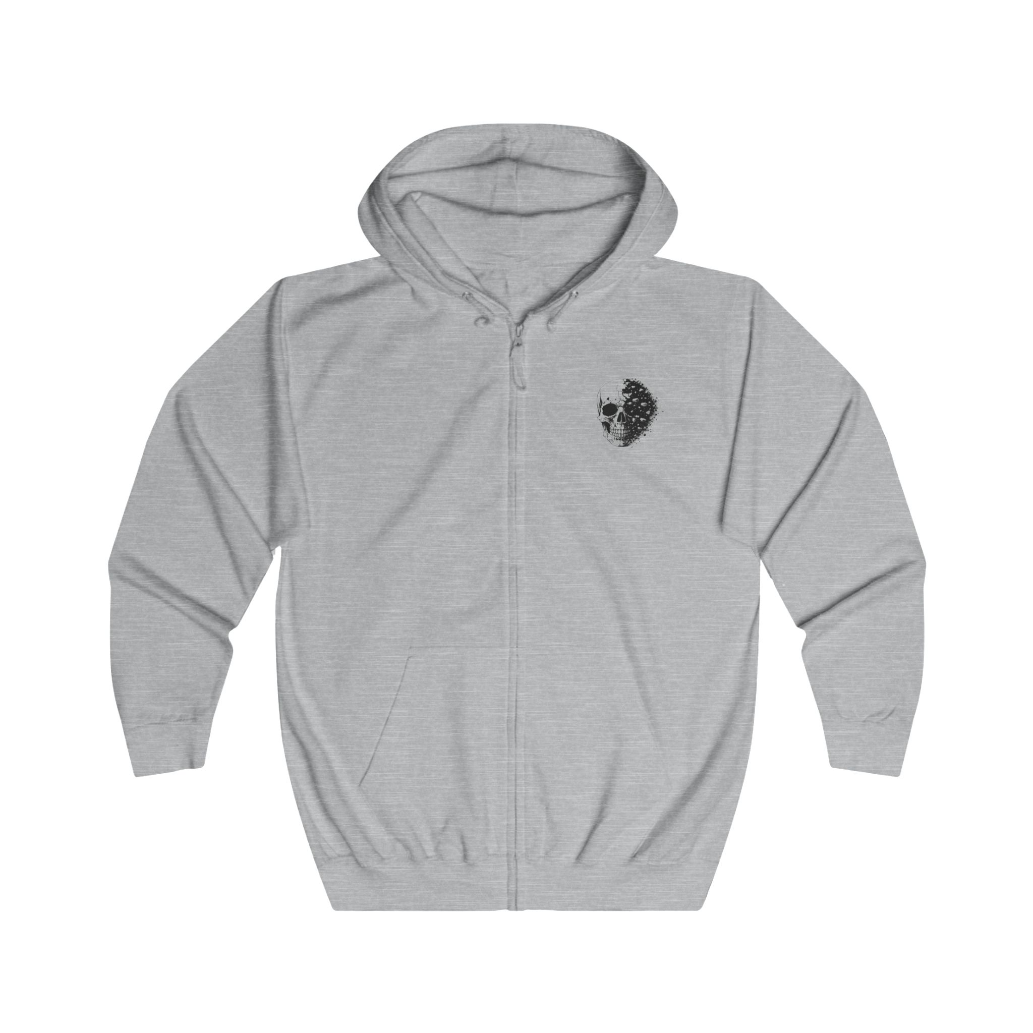 Crescent Moon Skull Zip Hoodie - Image 4