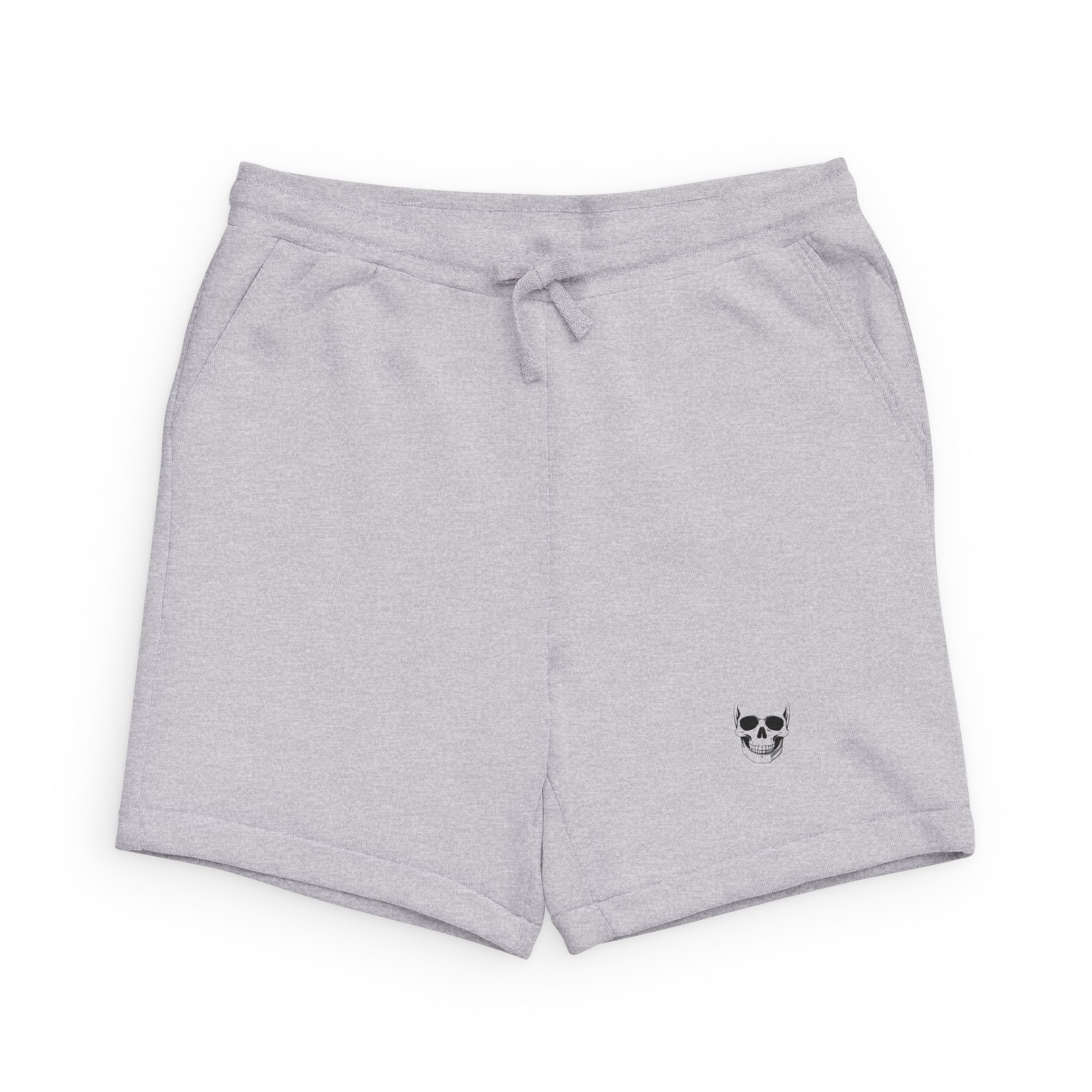 Embroidered Skull Sweatshorts — Cozy Sponge Fleece Lounge Shorts - Image 2