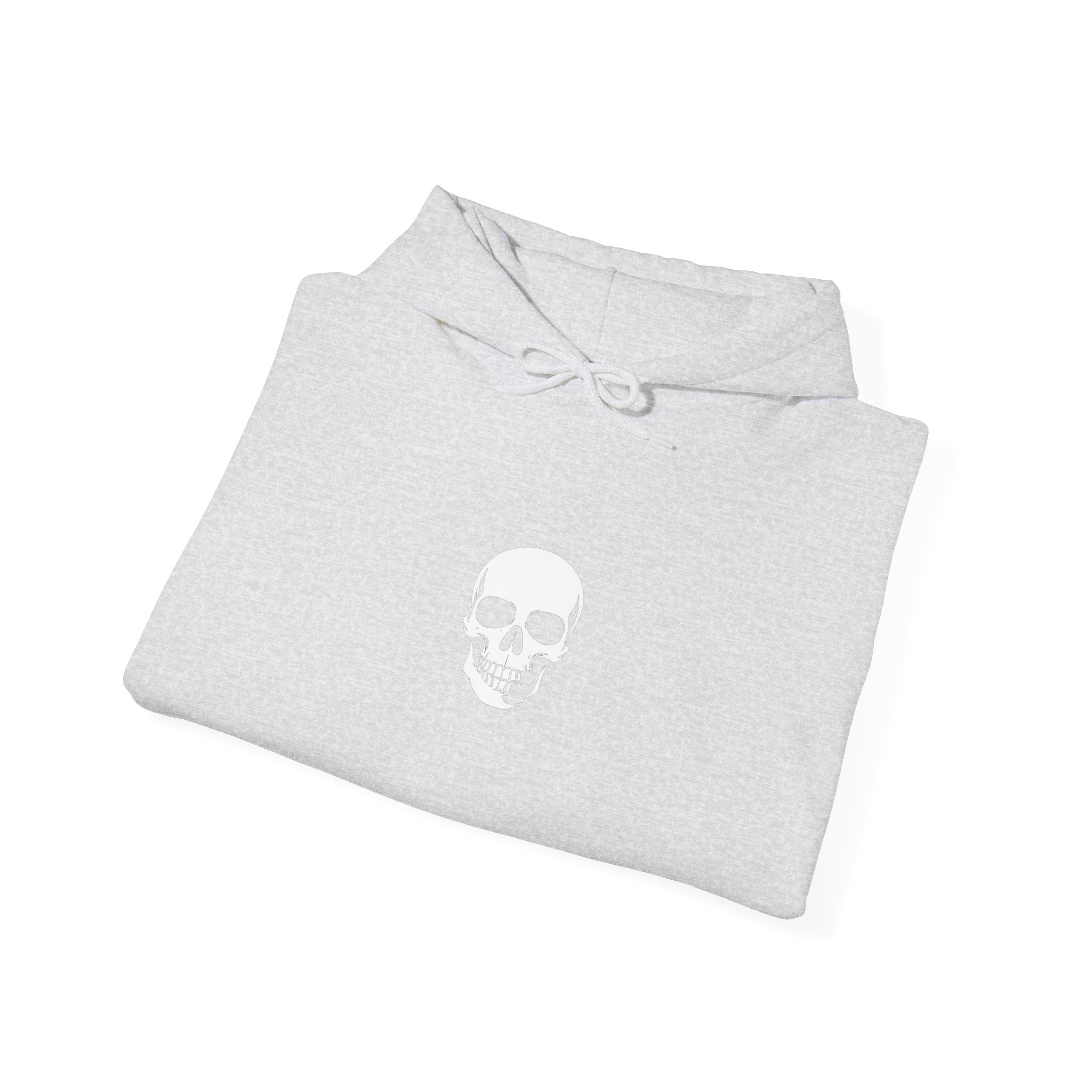 Minimal Skull Hoodie — Subtle White Skull Chest Design - Image 5