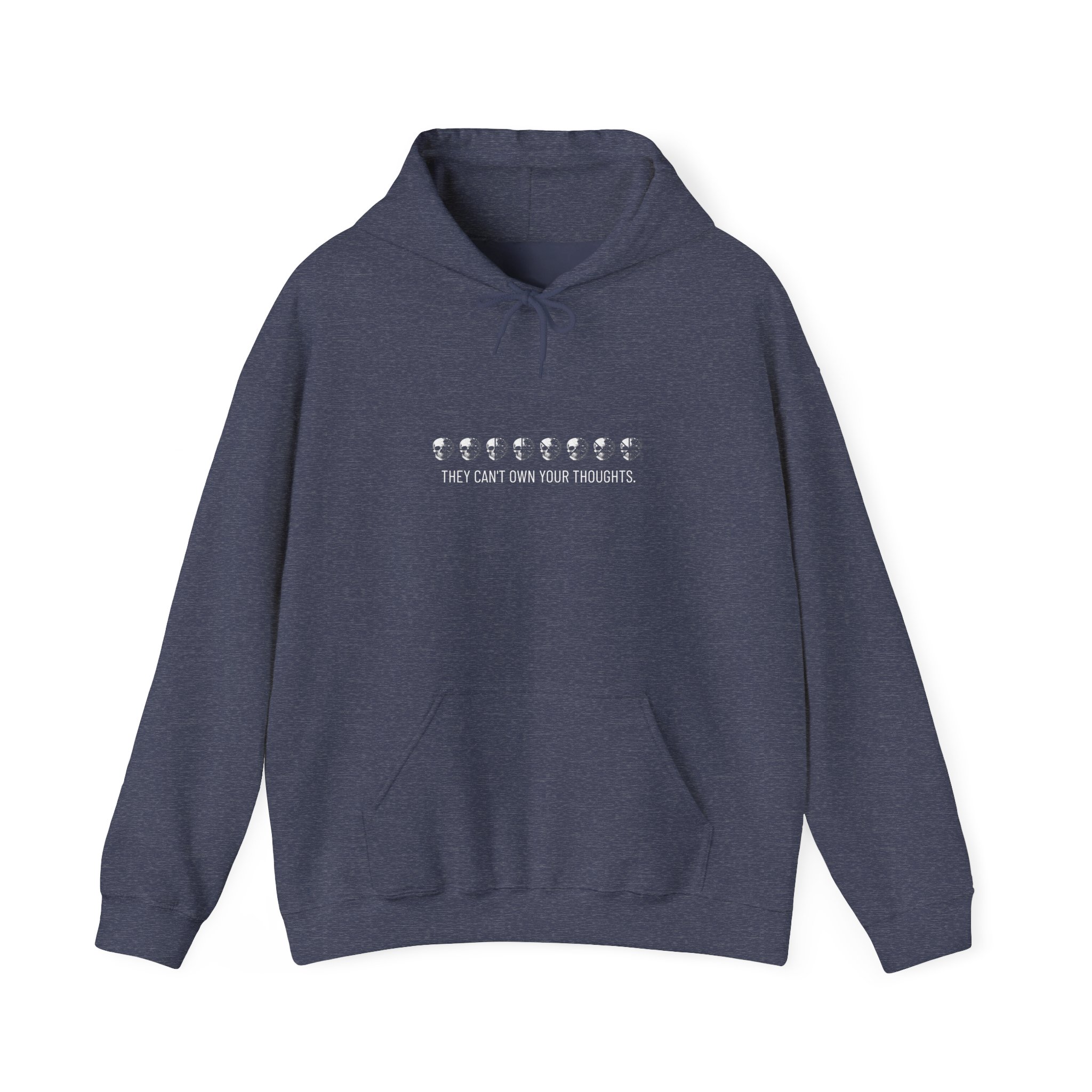 Hoodie — "They Can't Own Your Thoughts" Gothic Skull Graphic Hoodie - Image 18