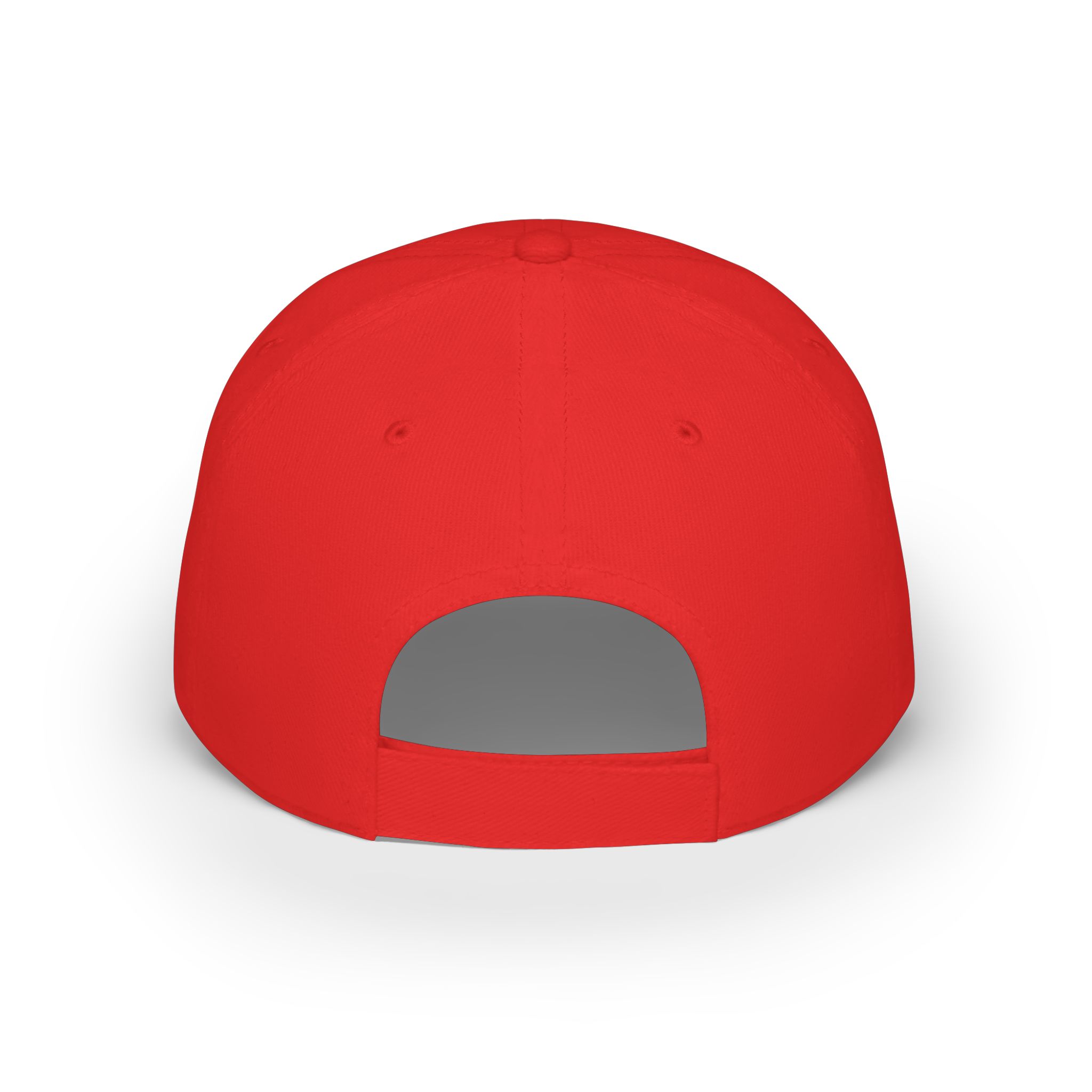 Stay Lucid Baseball Cap – Low Profile Red Hat with Retro Circle Text - Image 3