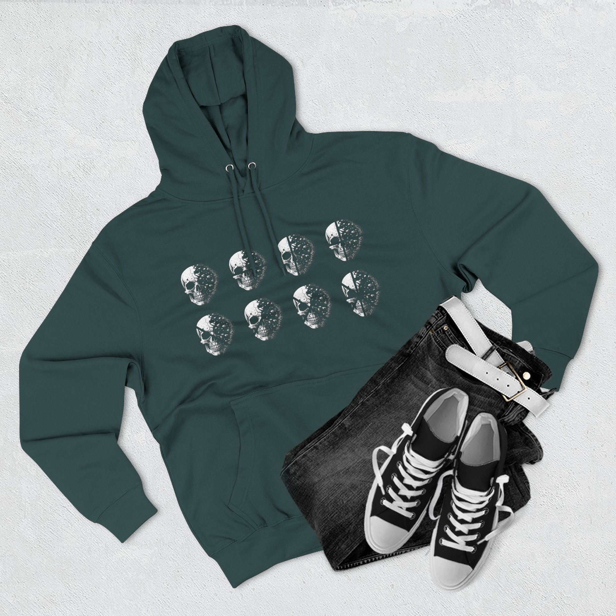 Stay Lucid Hoodie — Minimal Lunar Skull Graphic Pullover - Image 39