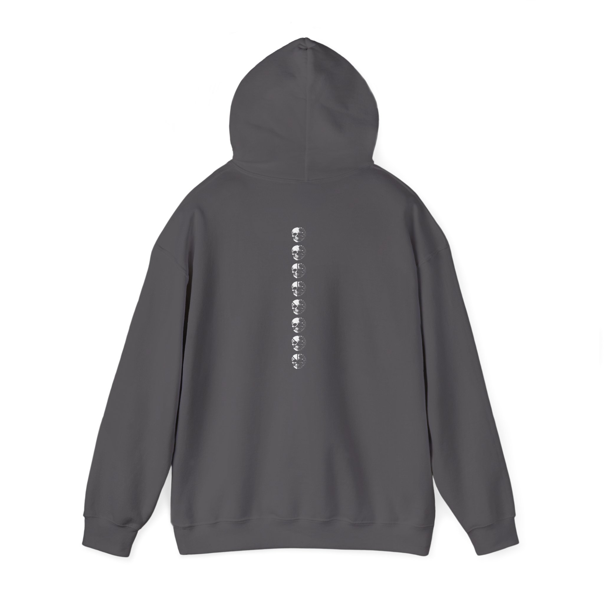 Minimal Skull Hoodie — Subtle White Skull Chest Design - Image 36