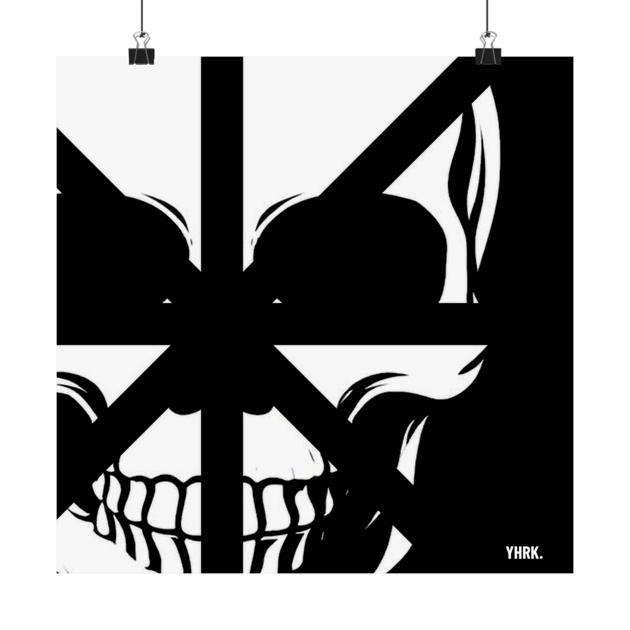 Skull Window Matte Poster — Black & White Gothic Wall Art - Image 10