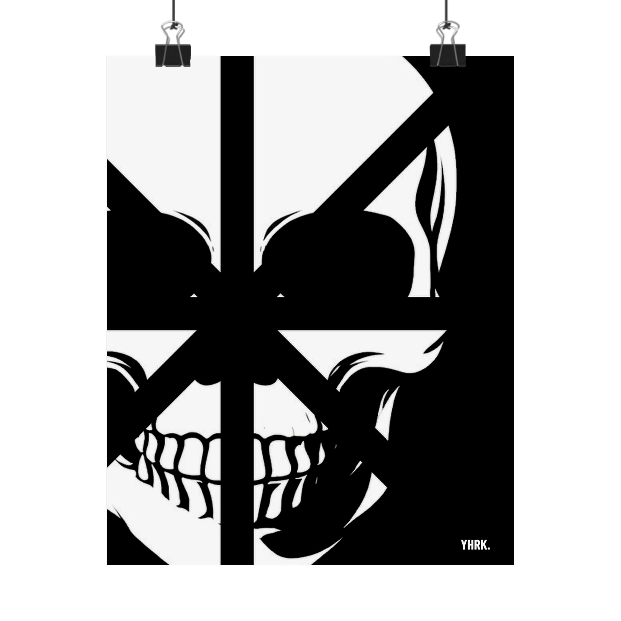 Skull Window Matte Poster — Black & White Gothic Wall Art - Image 6