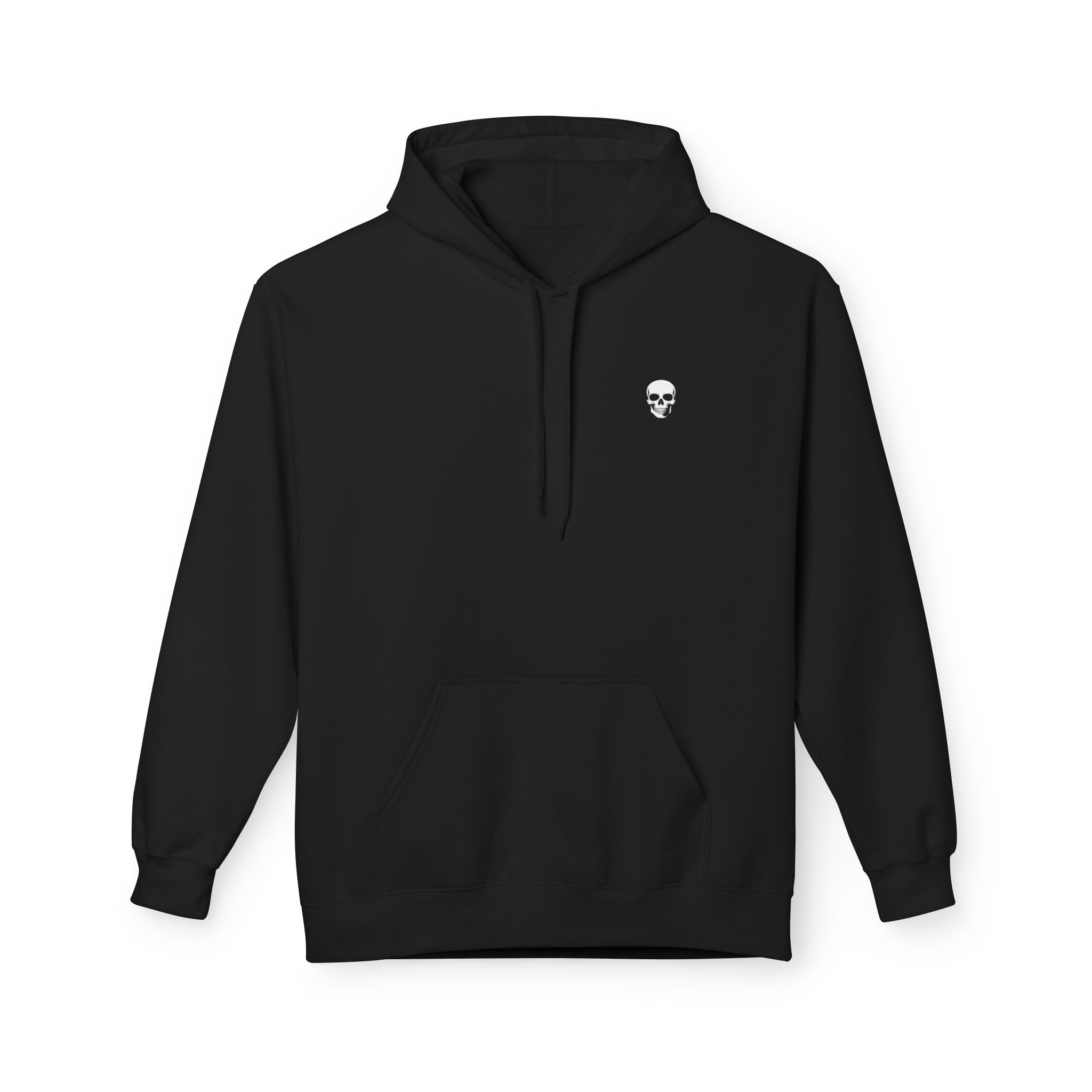 Minimal Skull Hoodie — Small Chest Skull Graphic, Gothic Streetwear - Image 2