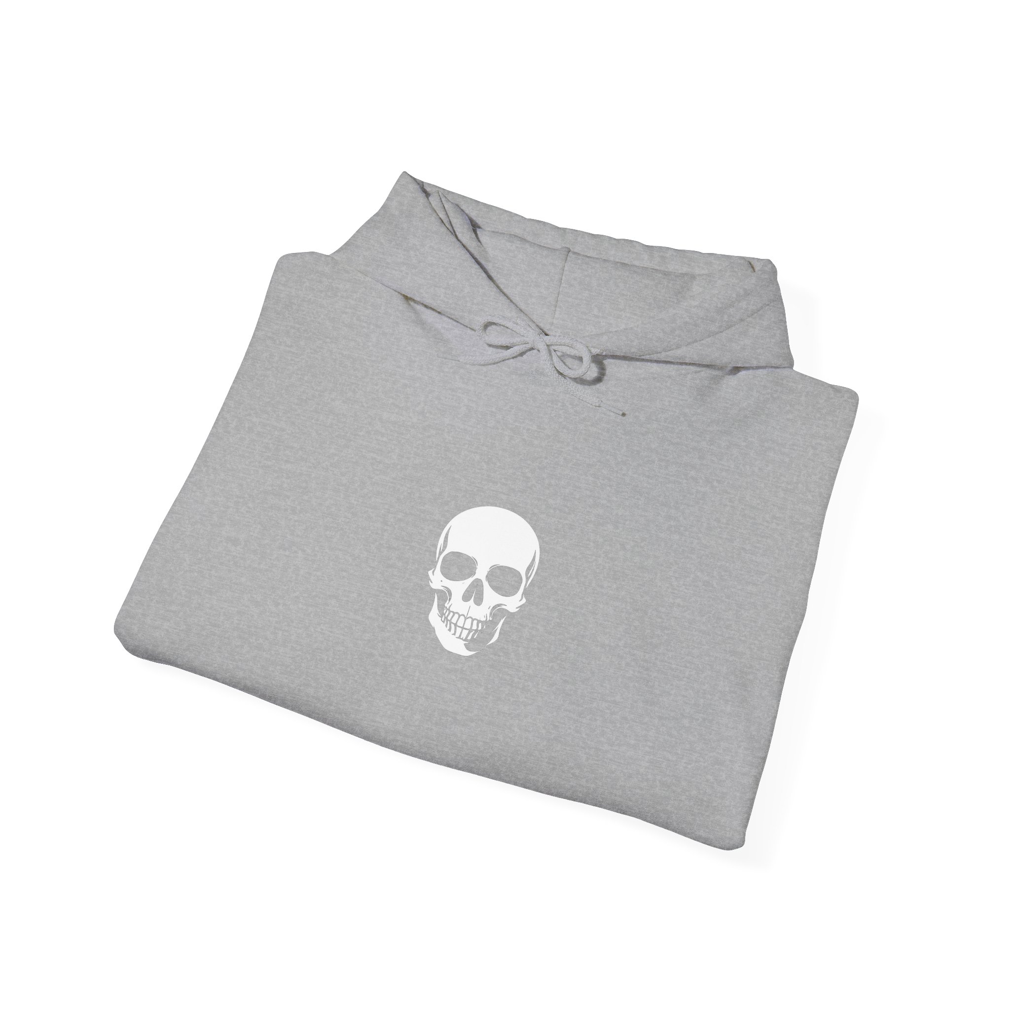 Minimal Skull Hoodie — Subtle White Skull Chest Design - Image 17
