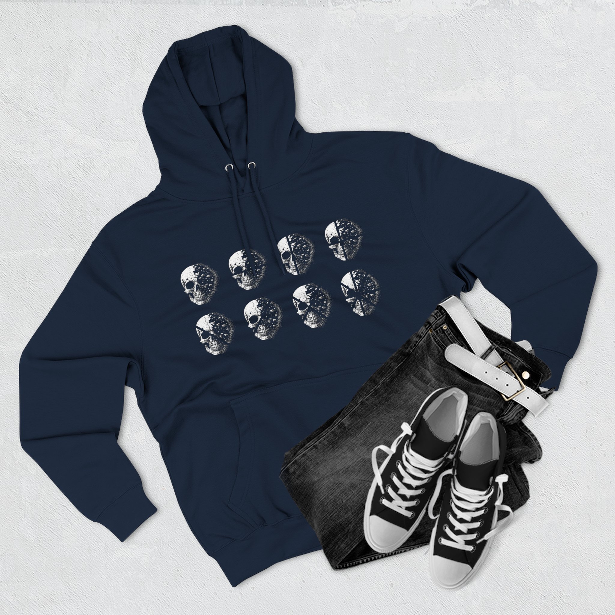 Stay Lucid Hoodie — Minimal Lunar Skull Graphic Pullover - Image 47