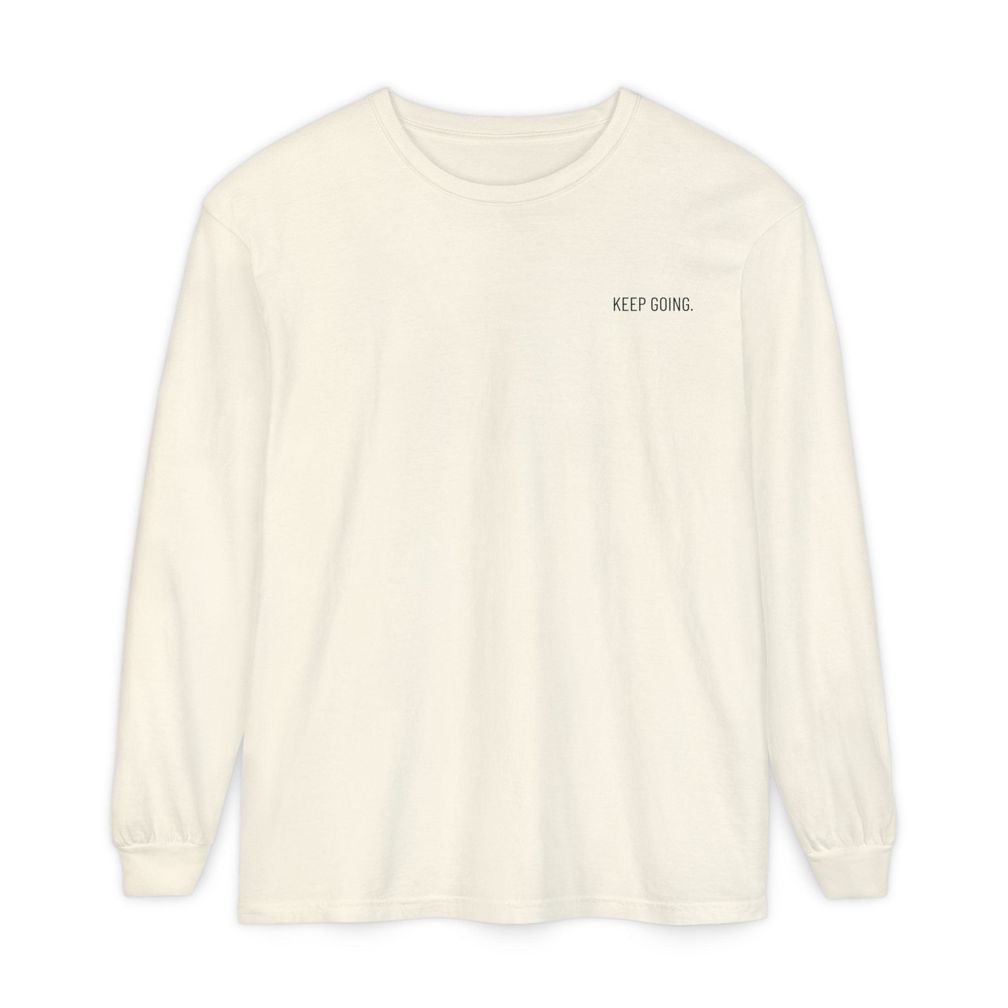 Keep Going Long Sleeve Tee — Minimal Skull Graphic - Image 4