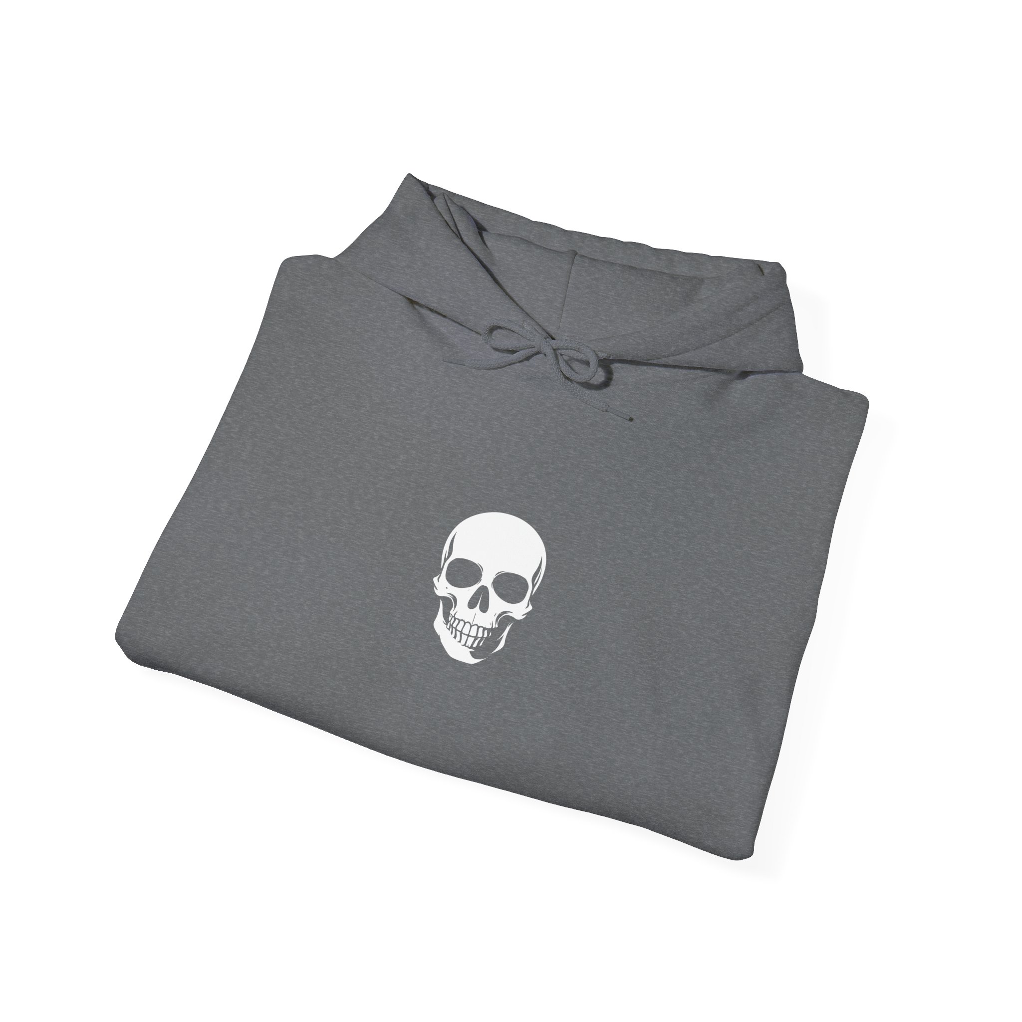 Minimal Skull Hoodie — Subtle White Skull Chest Design - Image 29