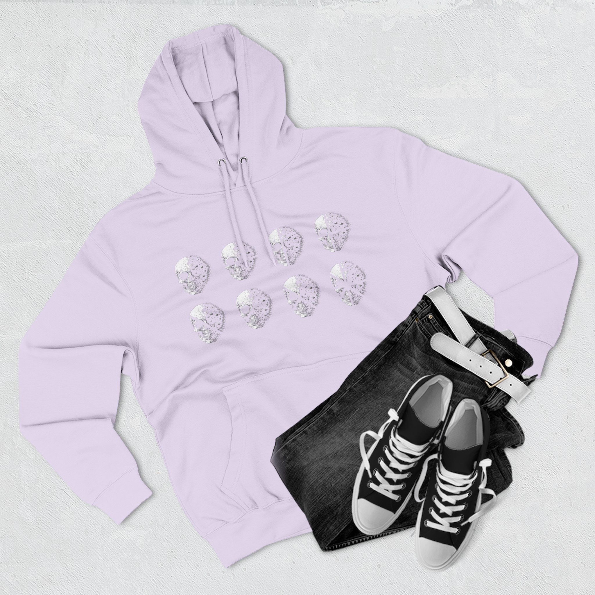 Stay Lucid Hoodie — Minimal Lunar Skull Graphic Pullover - Image 51