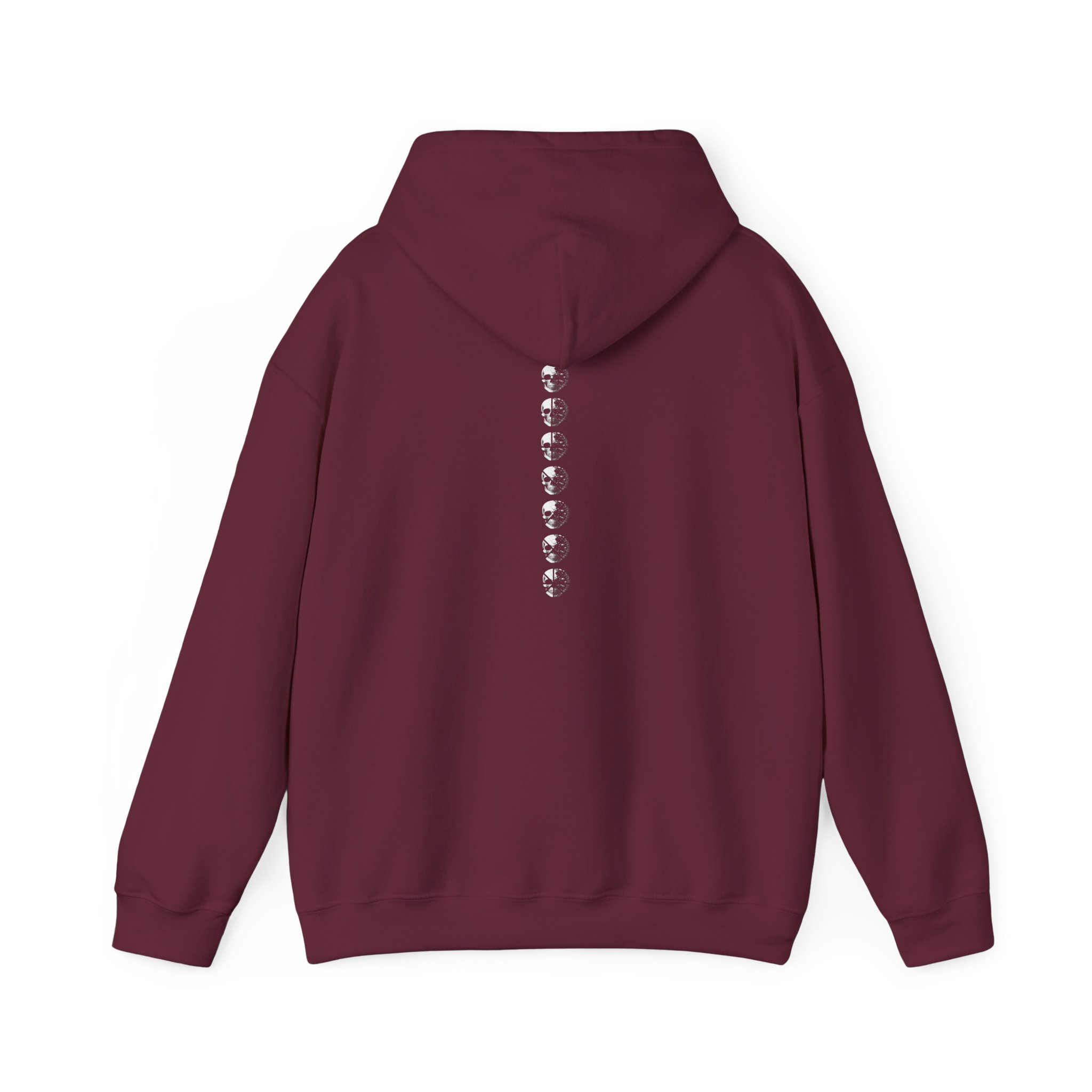 Minimal Skull Hoodie — Subtle White Skull Chest Design - Image 19