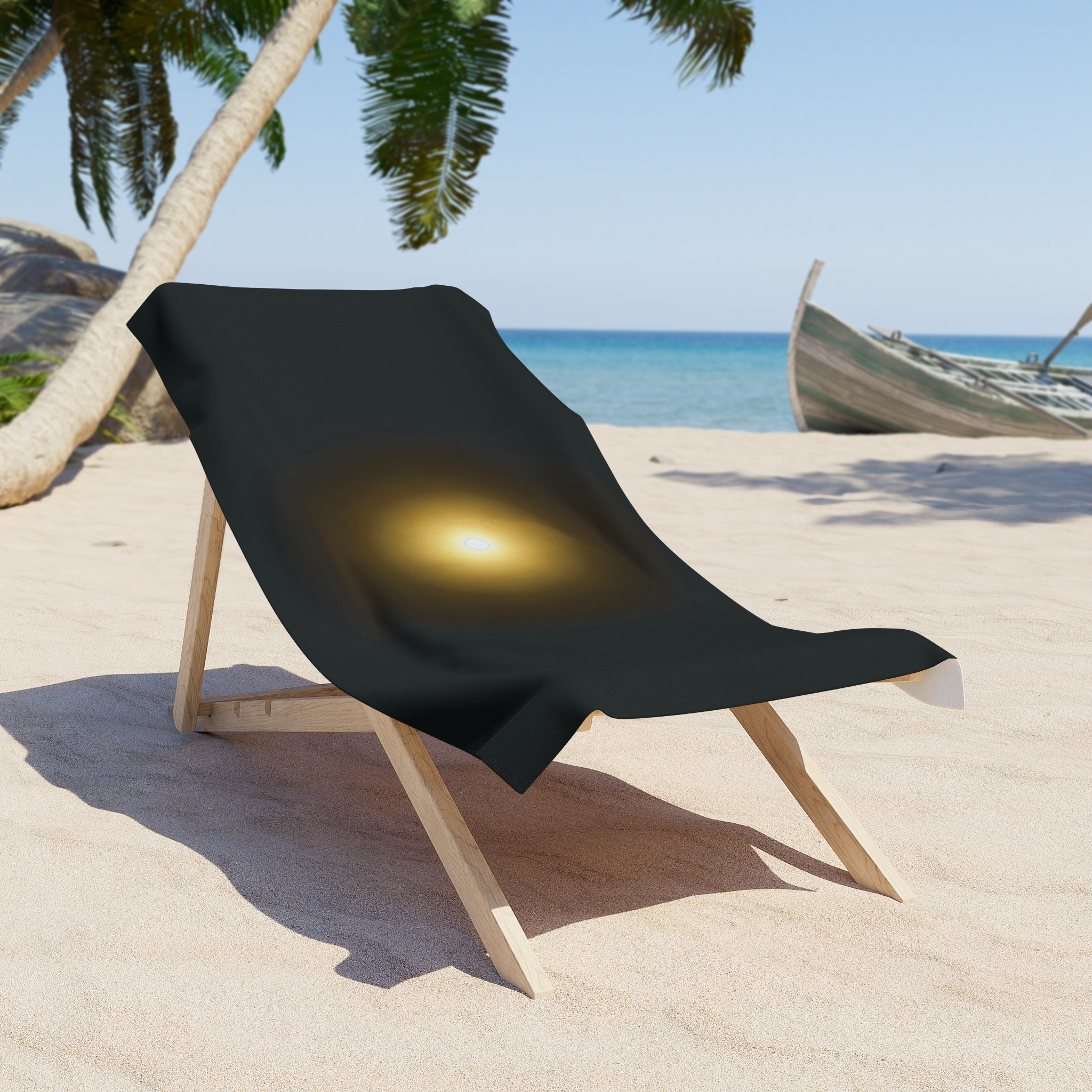 Solar Glow Beach Towel — Black Sunset Radiant - Image 2