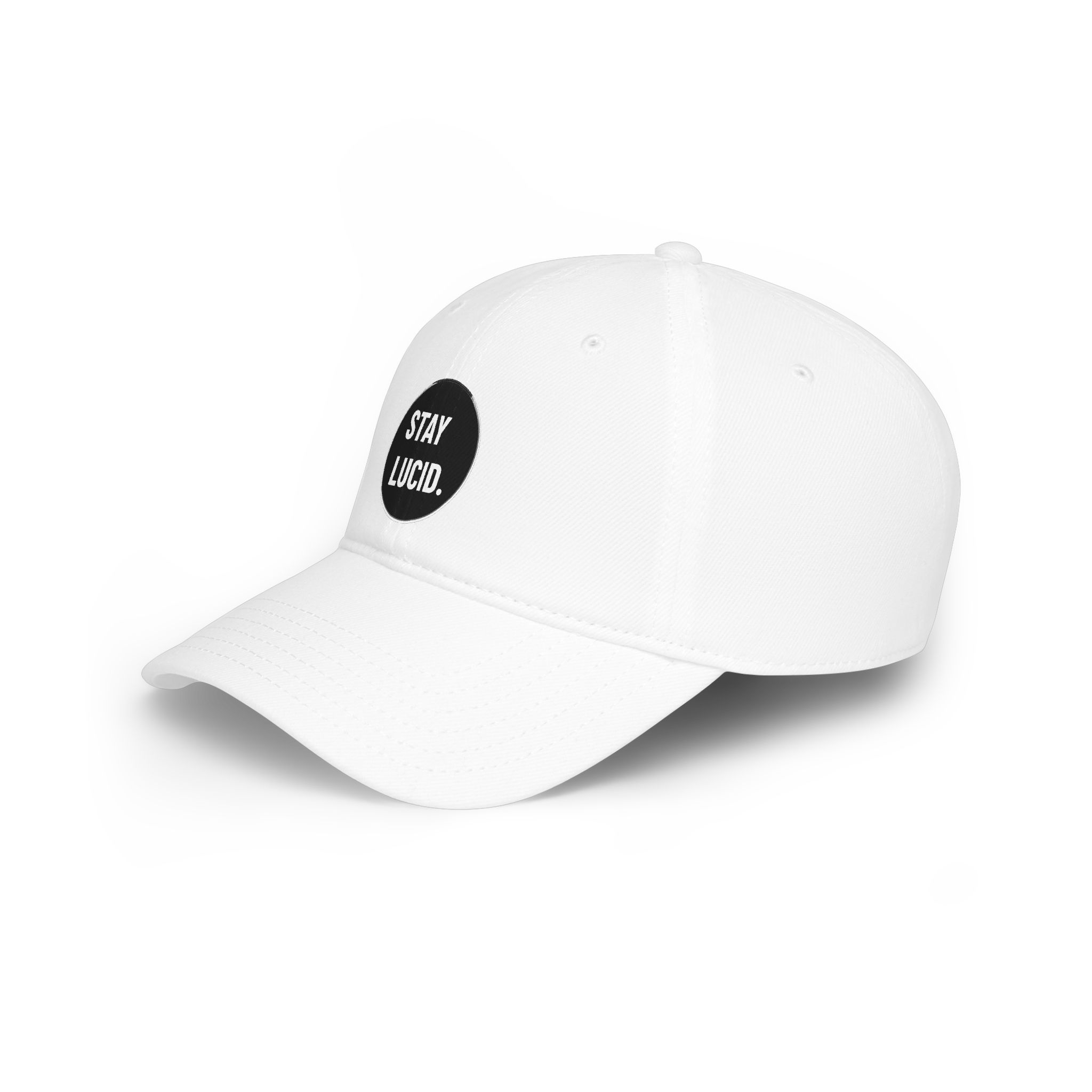 Stay Lucid Baseball Cap – Low Profile Red Hat with Retro Circle Text - Image 24