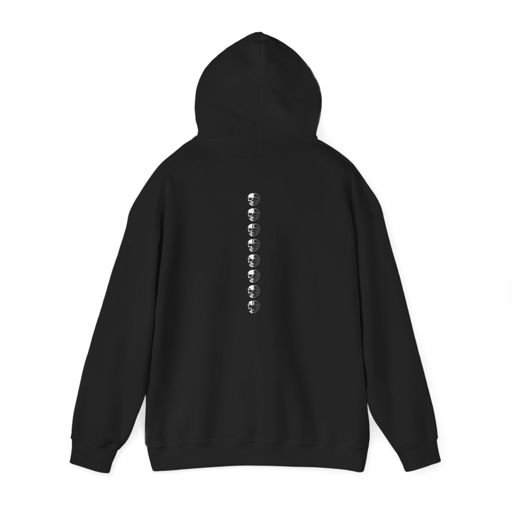 Minimal Skull Hoodie — Subtle White Skull Chest Design - Image 12