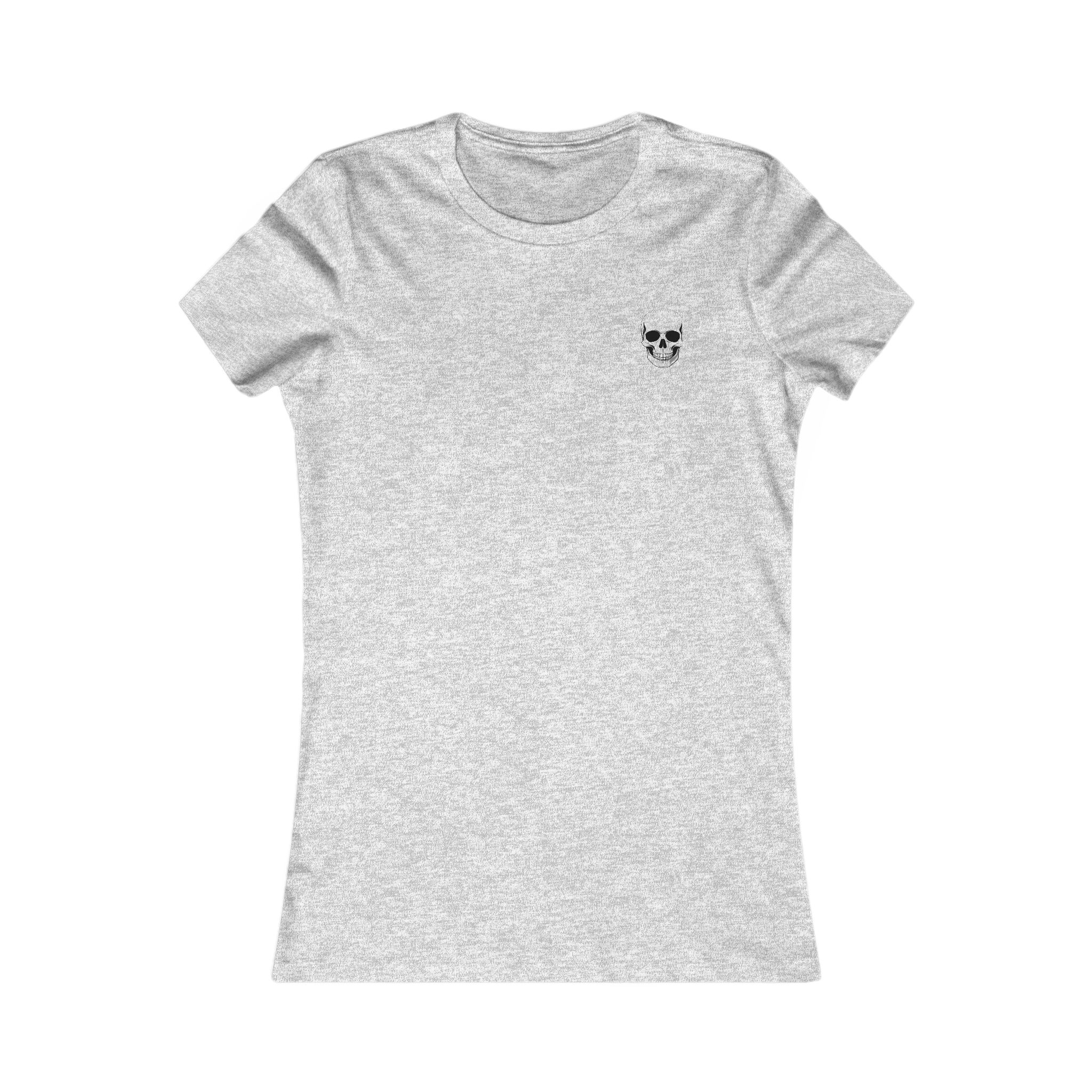 Women's Skull Chest Tee — Minimal Small Skull Graphic Shirt - Image 8
