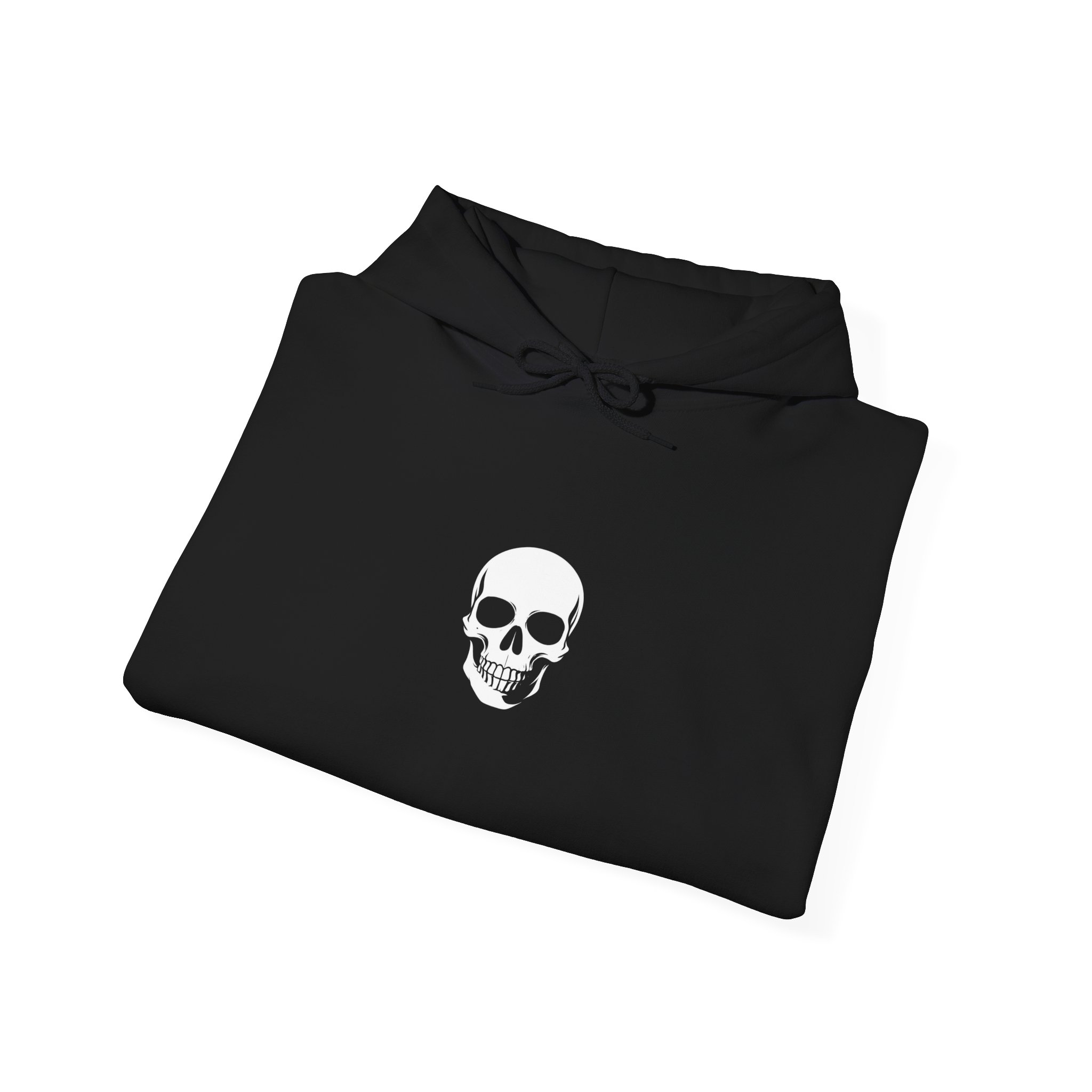 Minimal Skull Hoodie — Subtle White Skull Chest Design - Image 13
