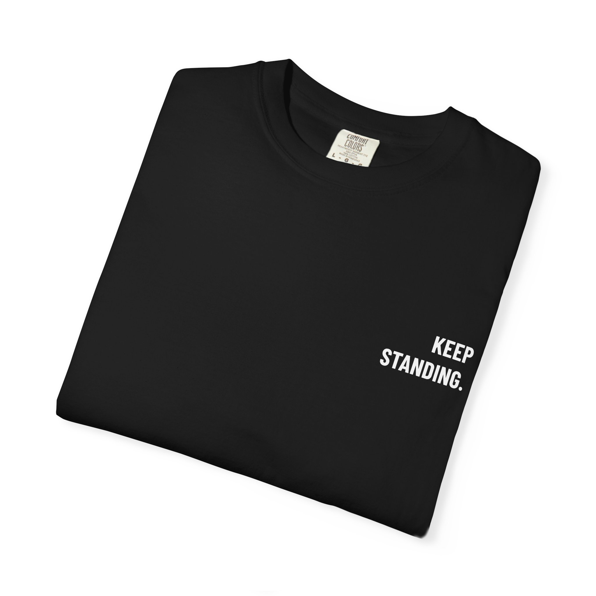 Keep Standing Skull T-Shirt — Futuristic Metallic Skull Graphic Tee - Image 3