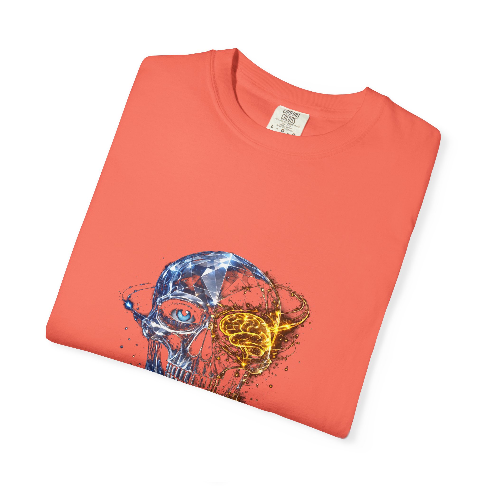 Skull and Rose Art Tee — Watercolor Skull Graphic T-Shirt - Image 10