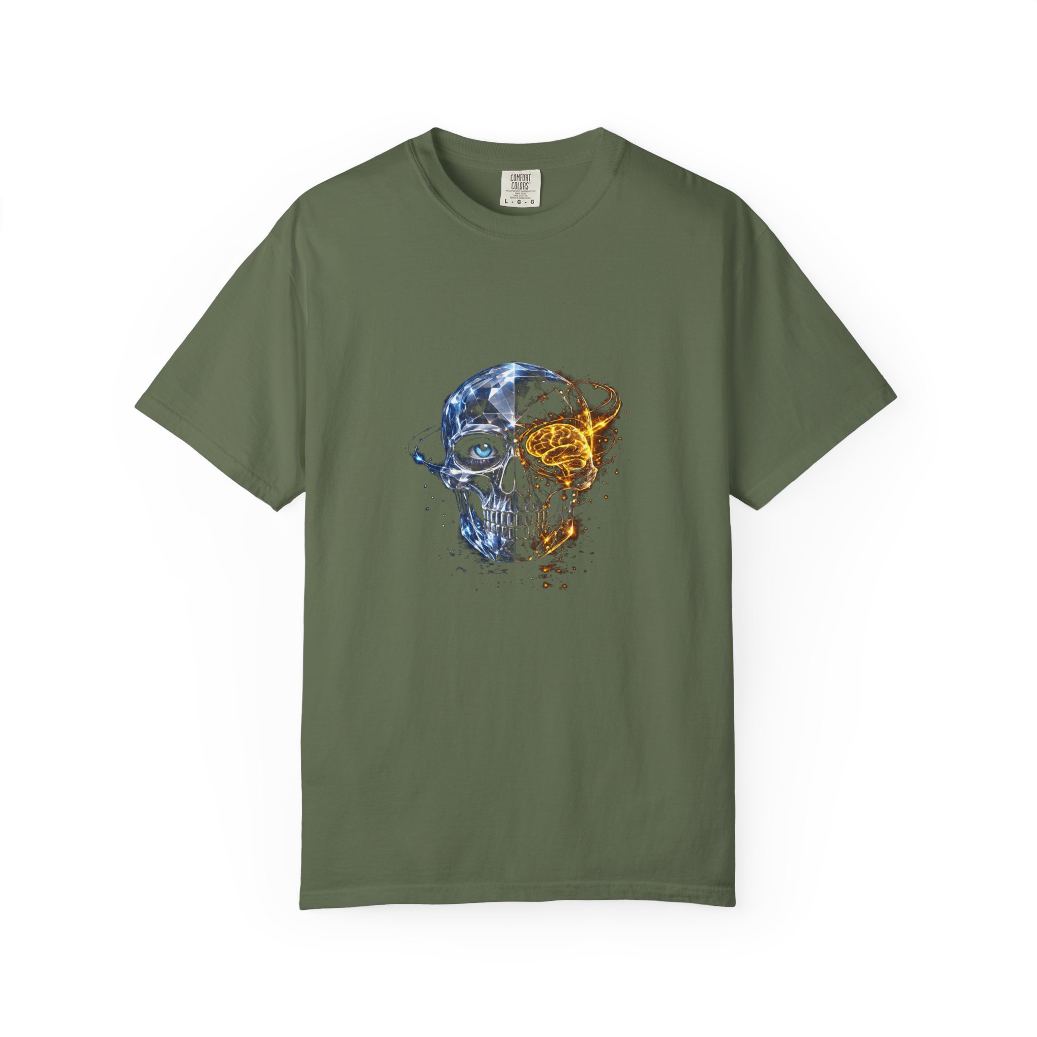 Skull and Rose Art Tee — Watercolor Skull Graphic T-Shirt - Image 29