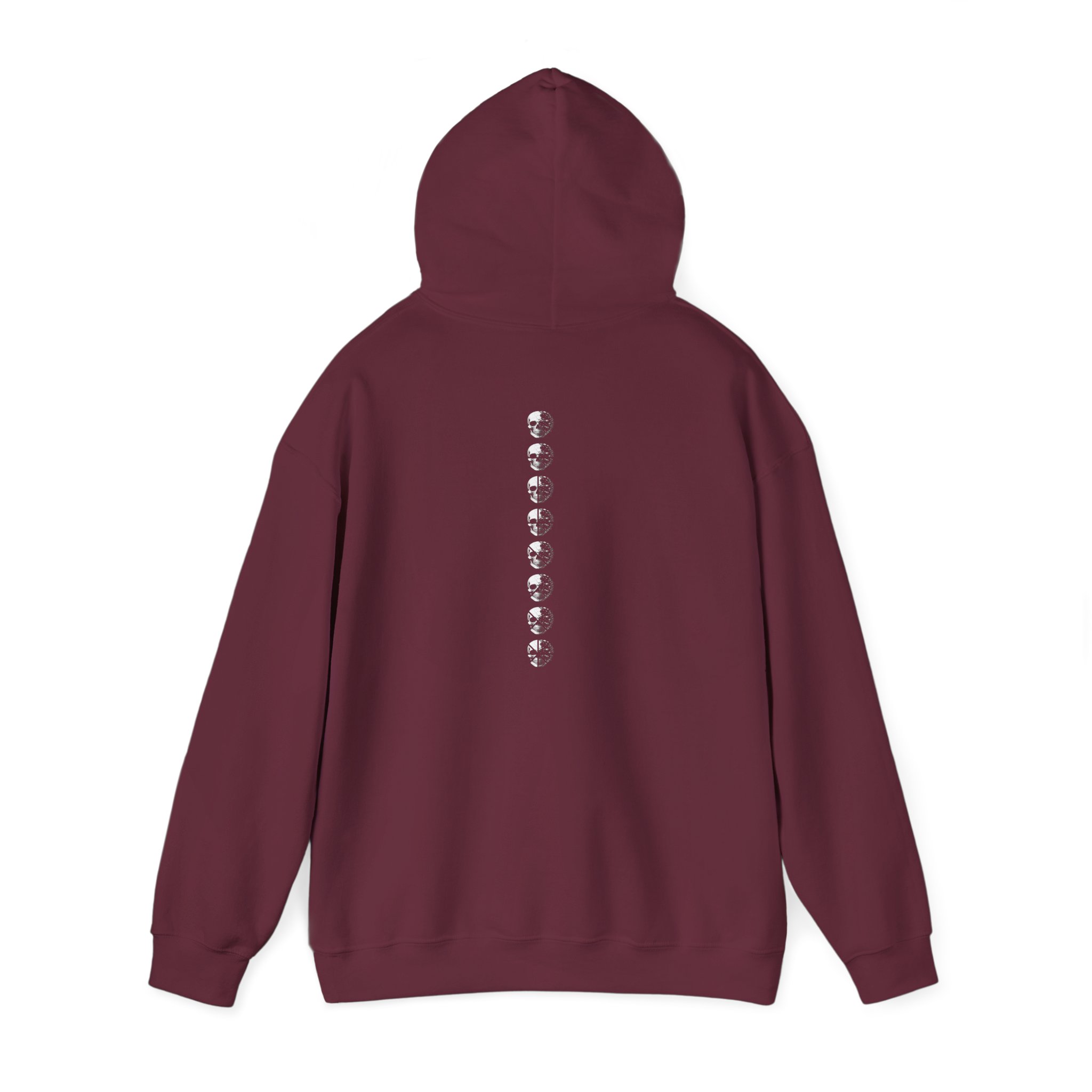 Minimal Skull Hoodie — Subtle White Skull Chest Design - Image 20