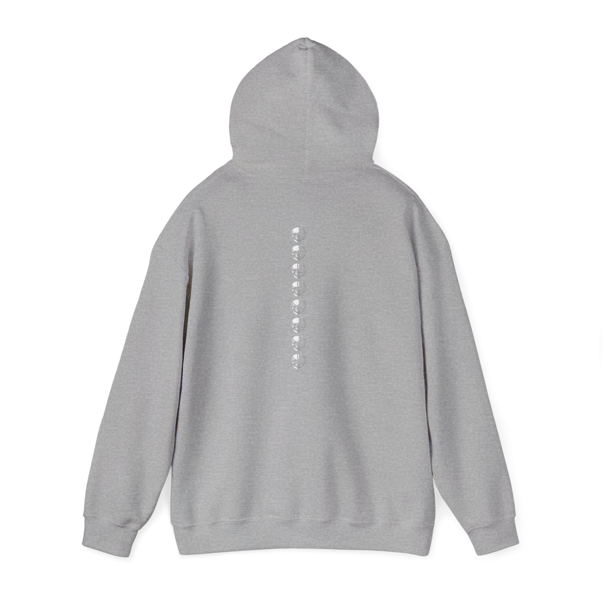 Minimal Skull Hoodie — Subtle White Skull Chest Design - Image 16