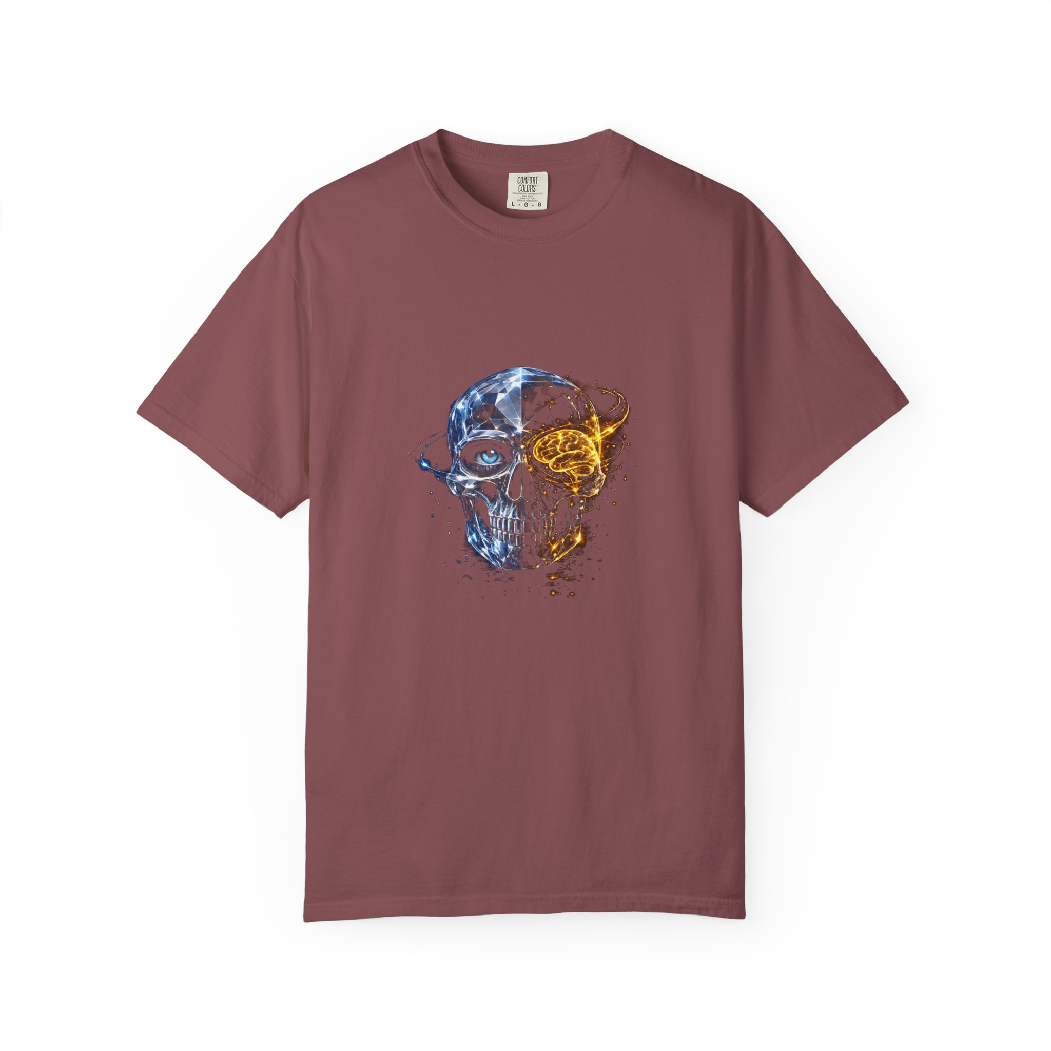 Skull and Rose Art Tee — Watercolor Skull Graphic T-Shirt - Image 11