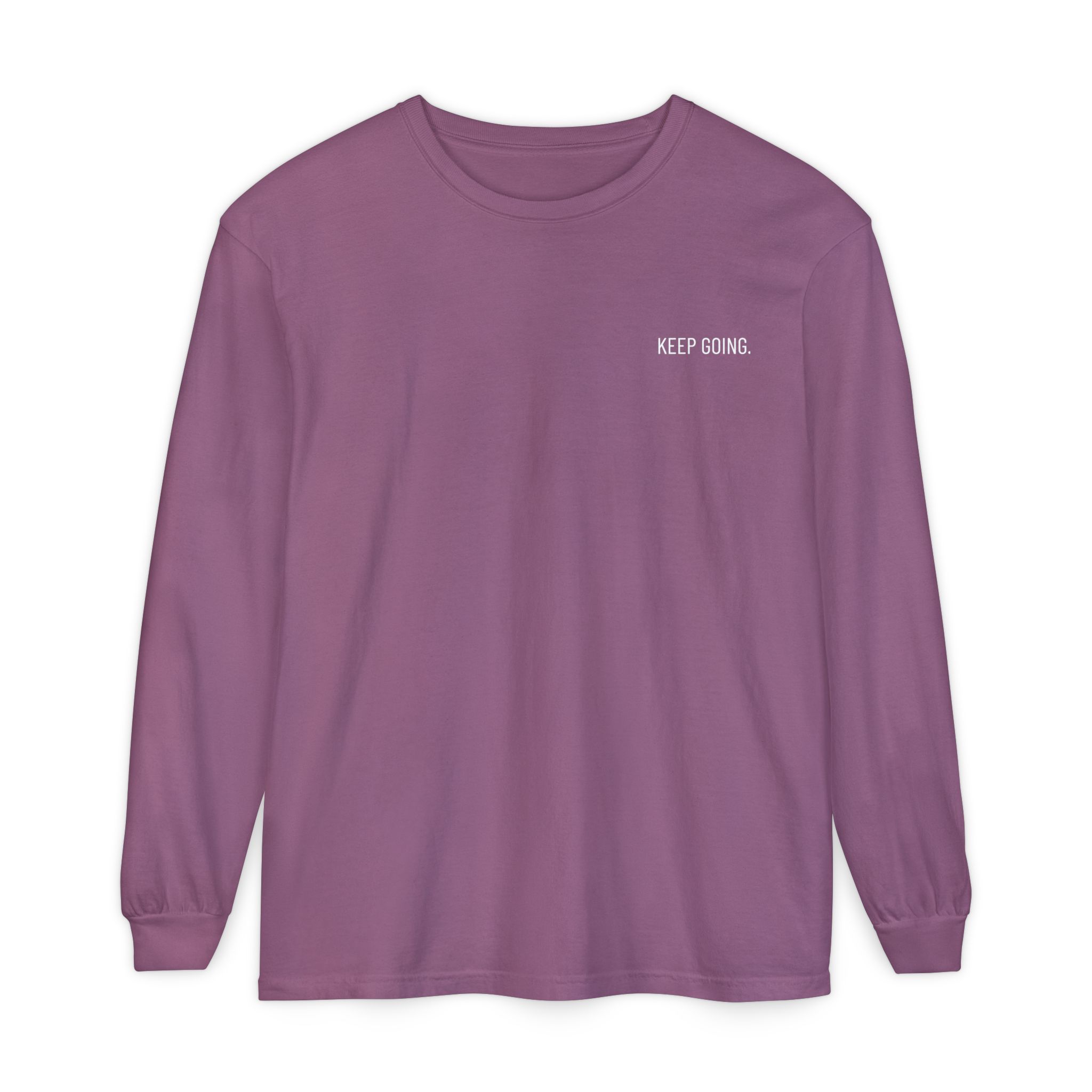 Skull Graphic Long Sleeve Tee — "Keep Going" Minimalist Motivation - Image 18