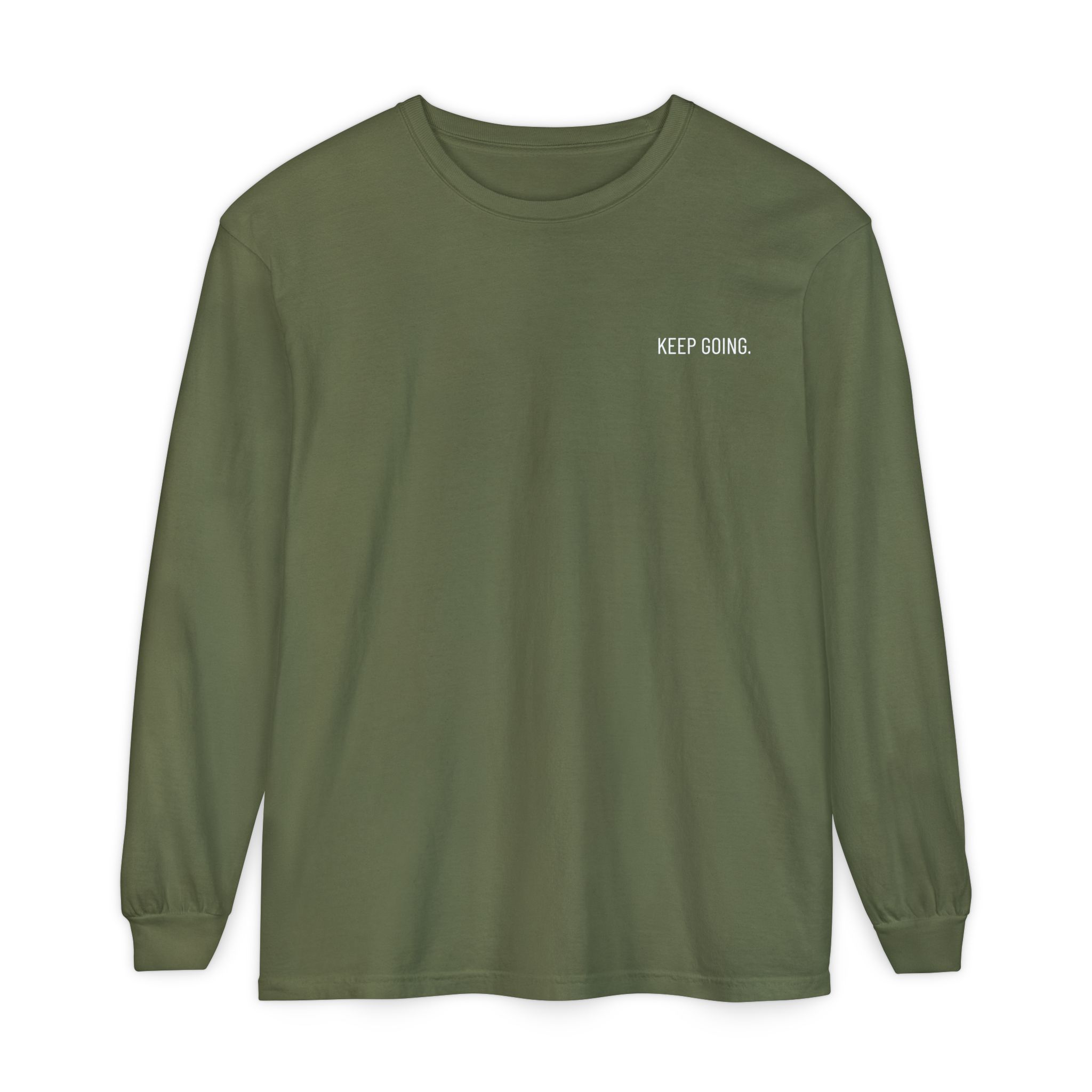Skull Graphic Long Sleeve Tee — "Keep Going" Minimalist Motivation - Image 6