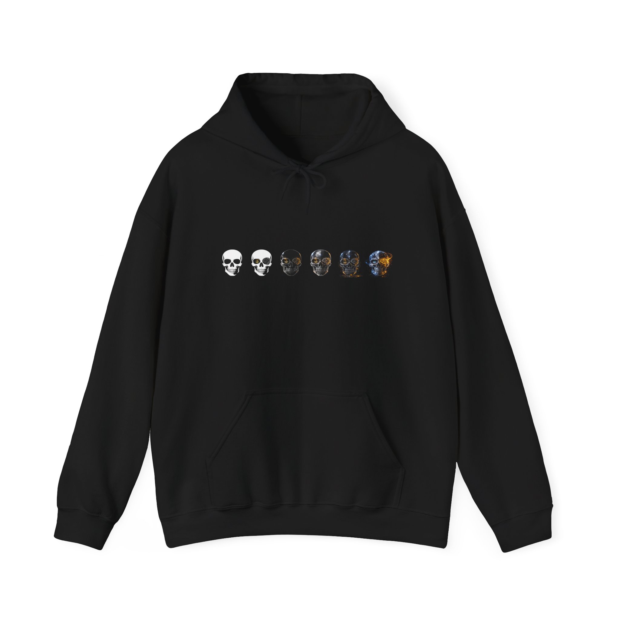 Evolution of Skulls Hoodie — Gradient Skull Circle Graphic Pullover - Image 2