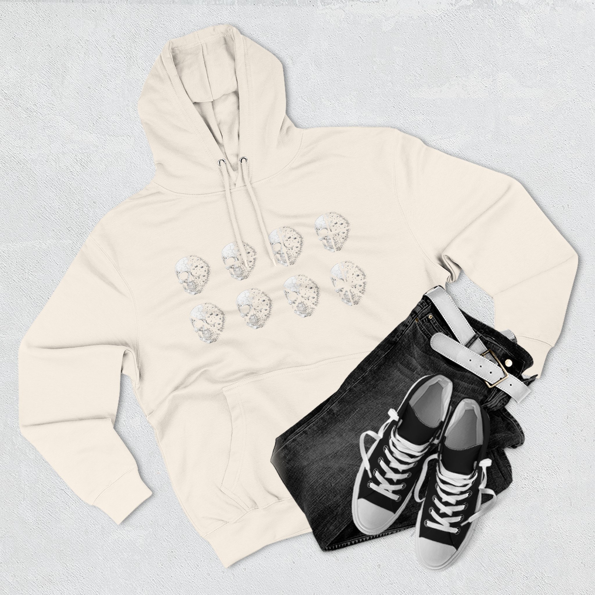 Stay Lucid Hoodie — Minimal Lunar Skull Graphic Pullover - Image 19