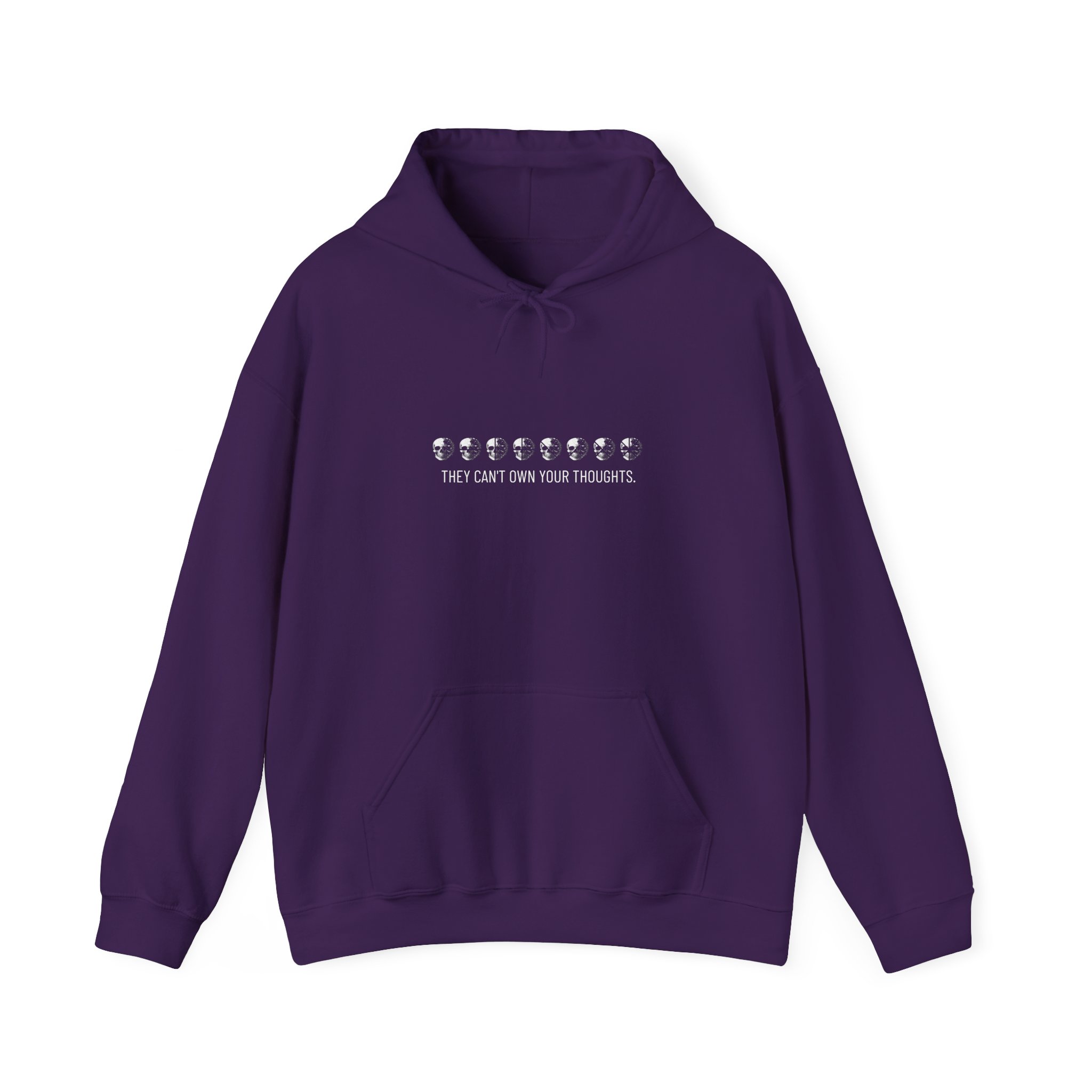 Hoodie — "They Can't Own Your Thoughts" Gothic Skull Graphic Hoodie - Image 38