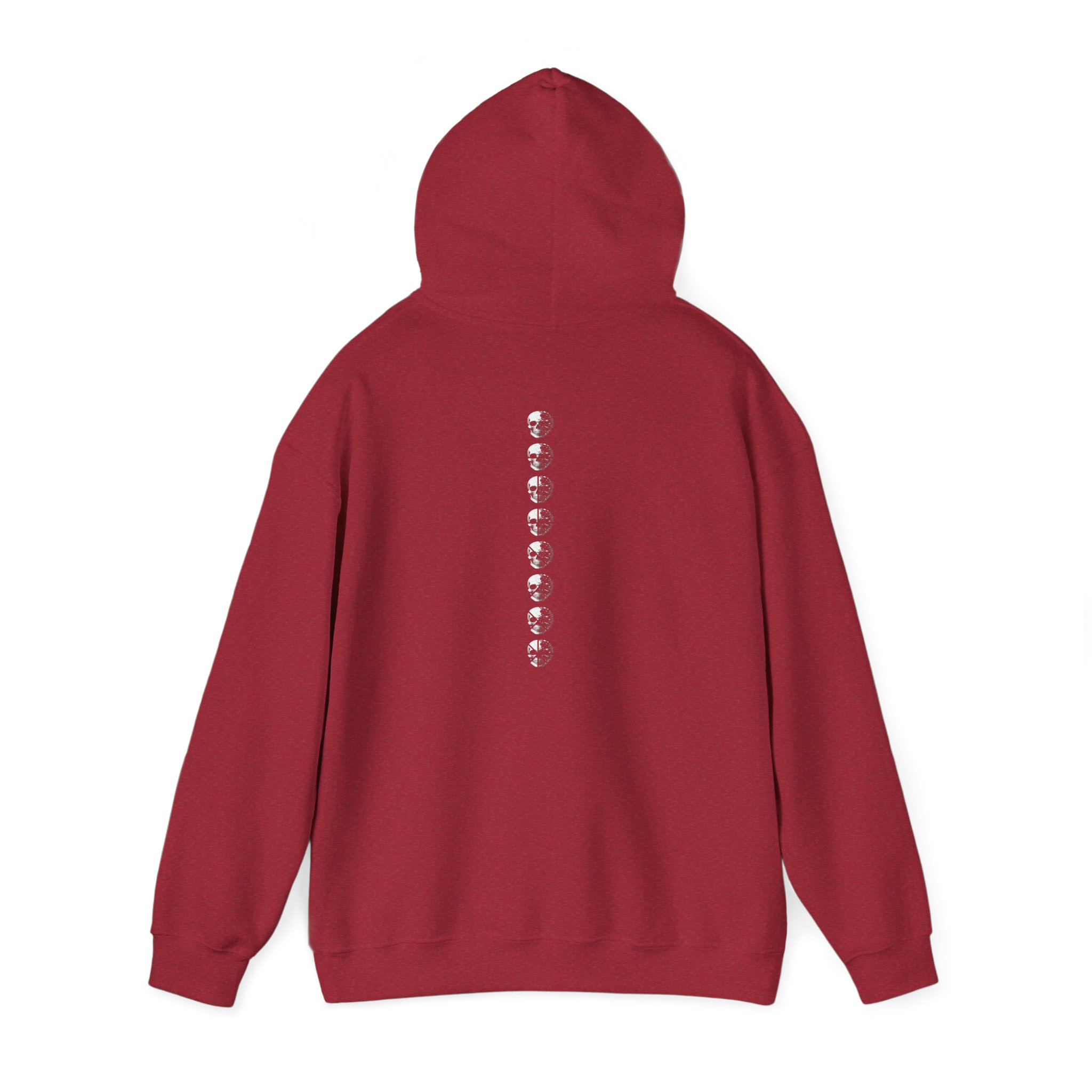 Minimal Skull Hoodie — Subtle White Skull Chest Design - Image 48