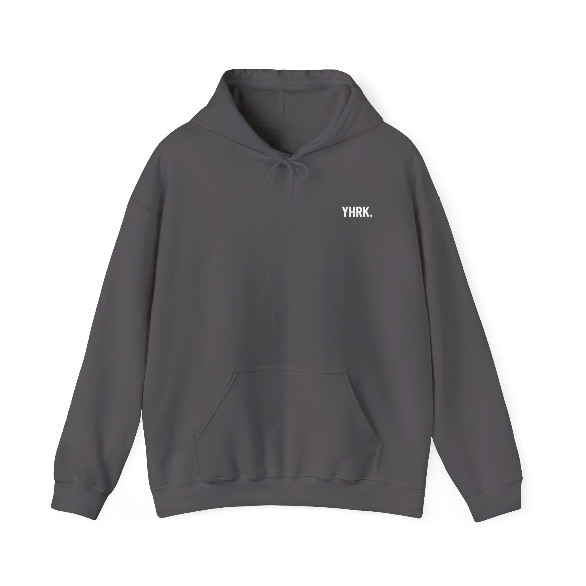Minimal 'YHRK.' Black Hoodie – Small Chest Logo, Casual Streetwear - Image 14