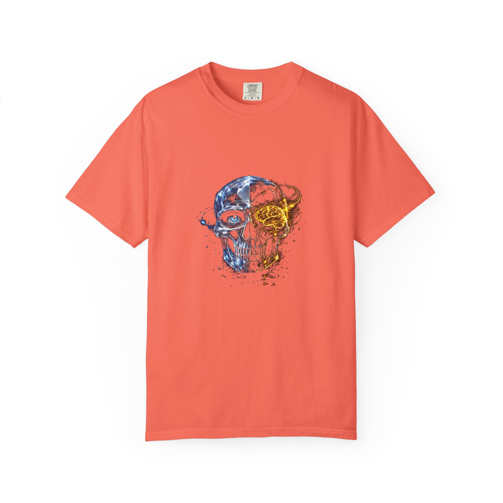 Skull and Rose Art Tee — Watercolor Skull Graphic T-Shirt - Image 8