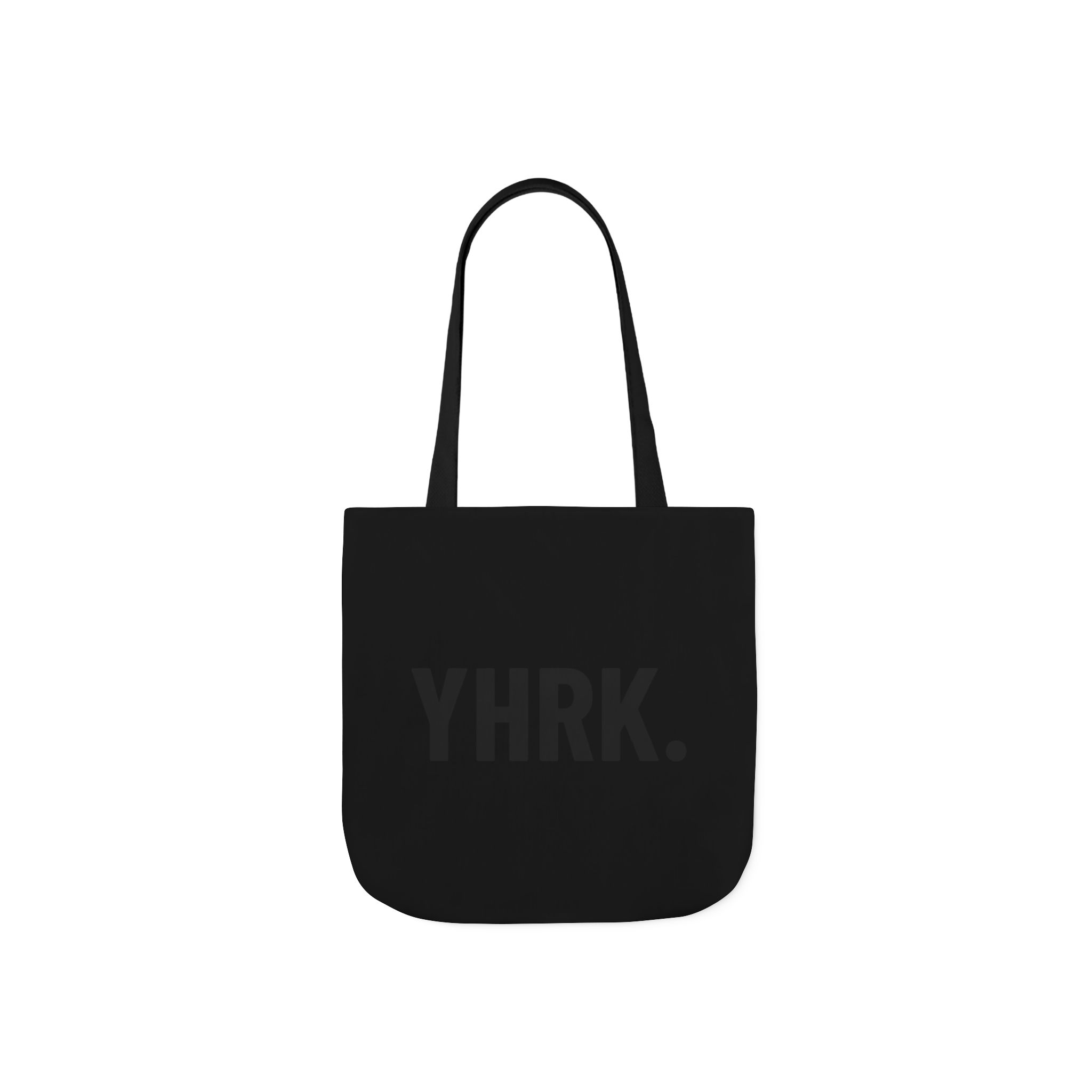 YHRK. Minimalist Black Canvas Tote Bag — Everyday Reusable Shopper - Image 2