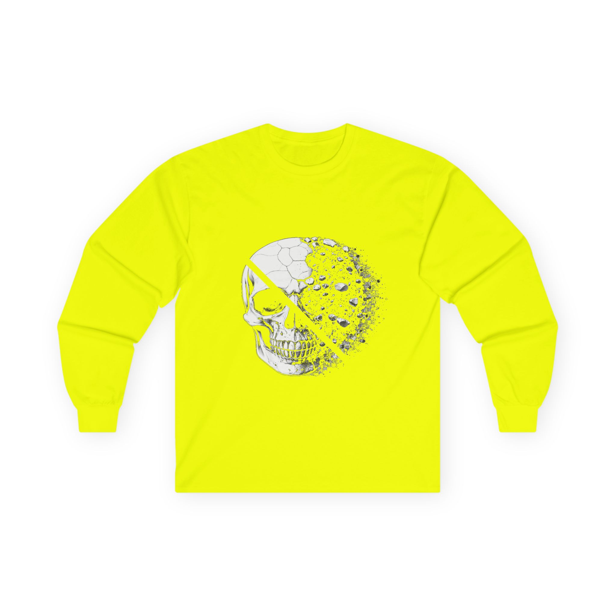 Skull Moon Long Sleeve Tee — Split Skull & Floral Moon Graphic - Image 23