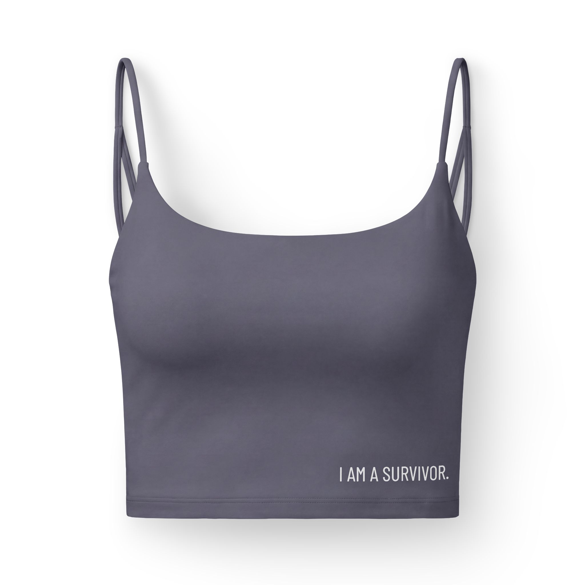 Survivor Luxe Bra — Women's Supportive Crop with “I AM A SURVIVOR” Text & Skull Accent - Image 4