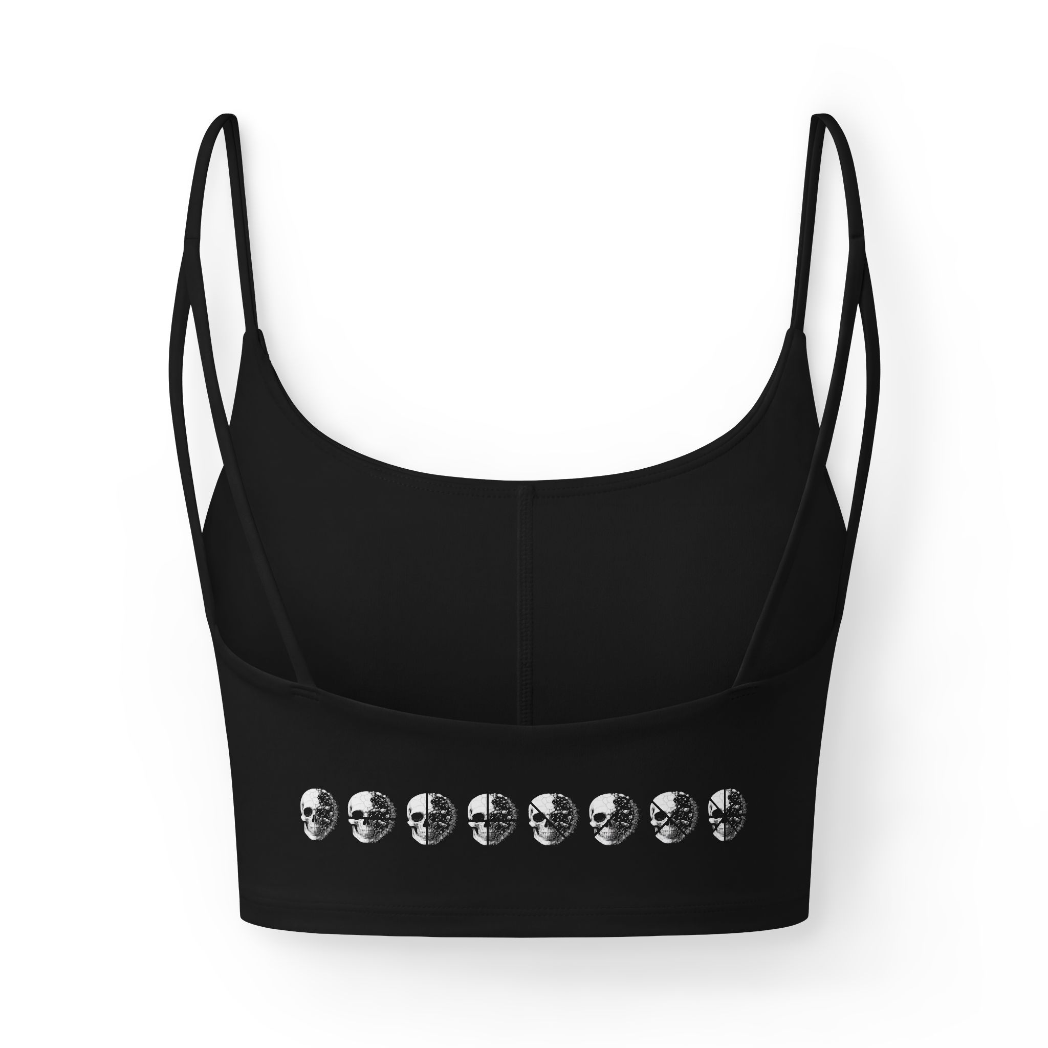 Survivor Luxe Bra — Women's Supportive Crop with “I AM A SURVIVOR” Text & Skull Accent - Image 3