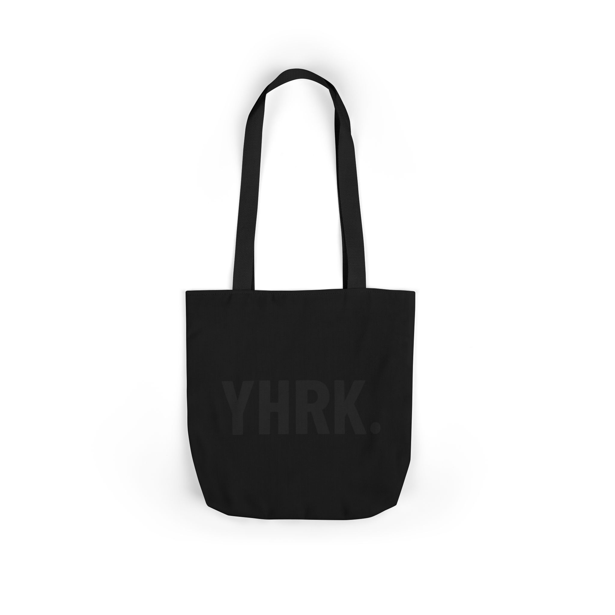 YHRK. Minimalist Black Canvas Tote Bag — Everyday Reusable Shopper - Image 3