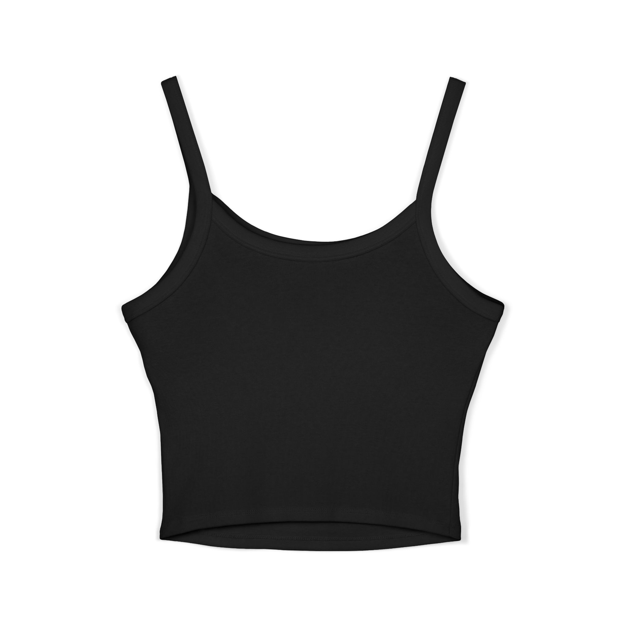 Skull Fragment Crop Tank Top — Grunge Half-Skull Graphic Women's Spaghetti Strap - Image 3