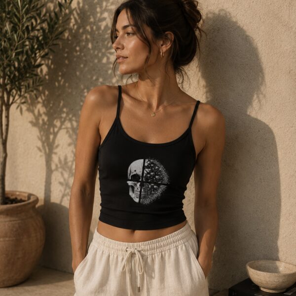 Skull Fragment Crop Tank Top